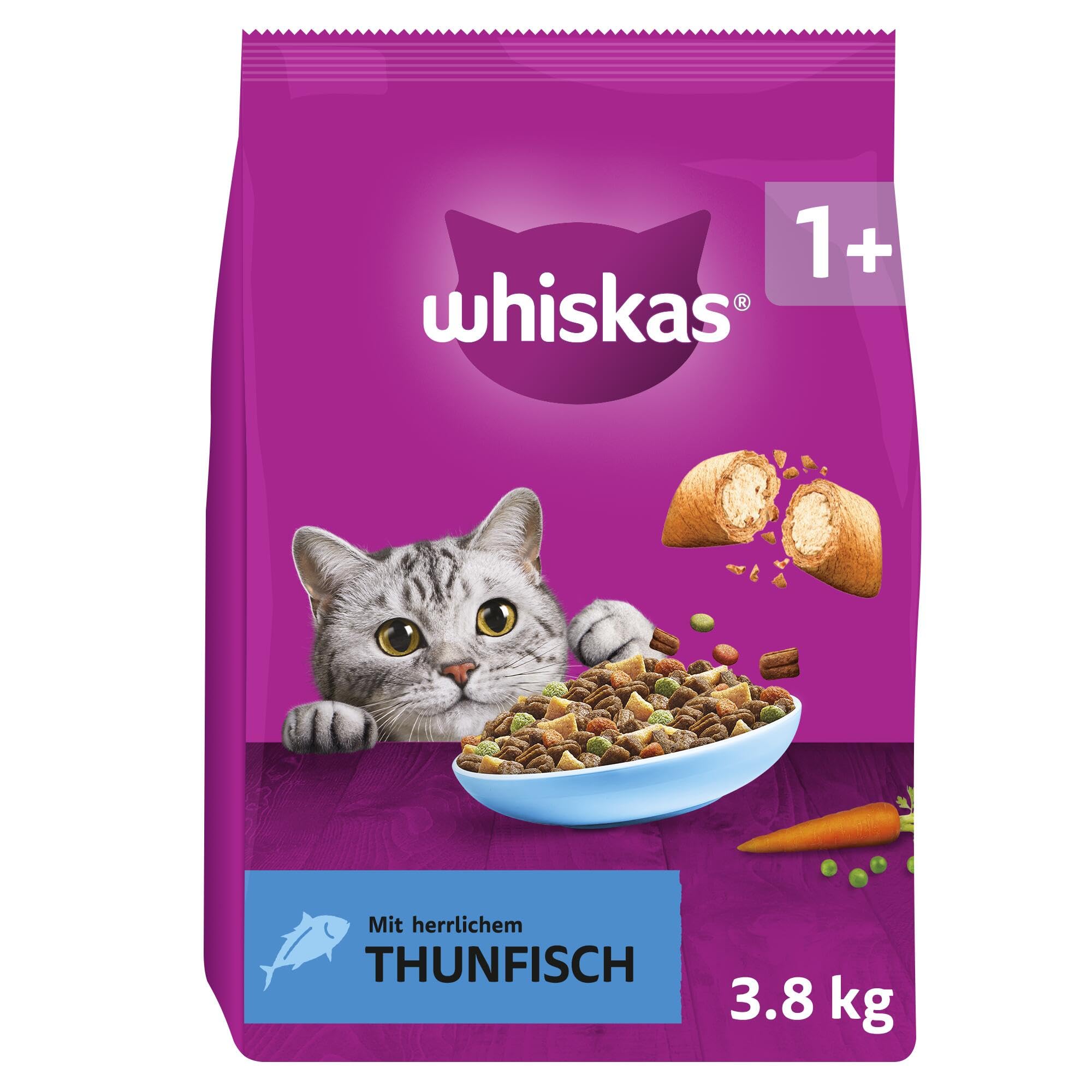 WHISKAS Trockenfutter für ausgewachsene Katzen 7kg mit Huhn