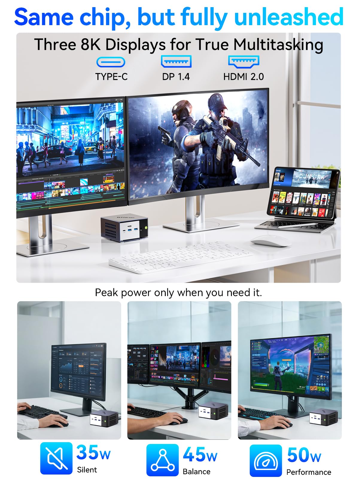 GMKtec Gaming Mini PC Ryzen 7640HS (Beats 6800H/6800U) 16GB DDR5 512GB NVMe SSD Dual NIC LAN 2.5GbE /WiFi 6E BT5.2 /USB4 Desktop Computers Office Home M6 Ultra