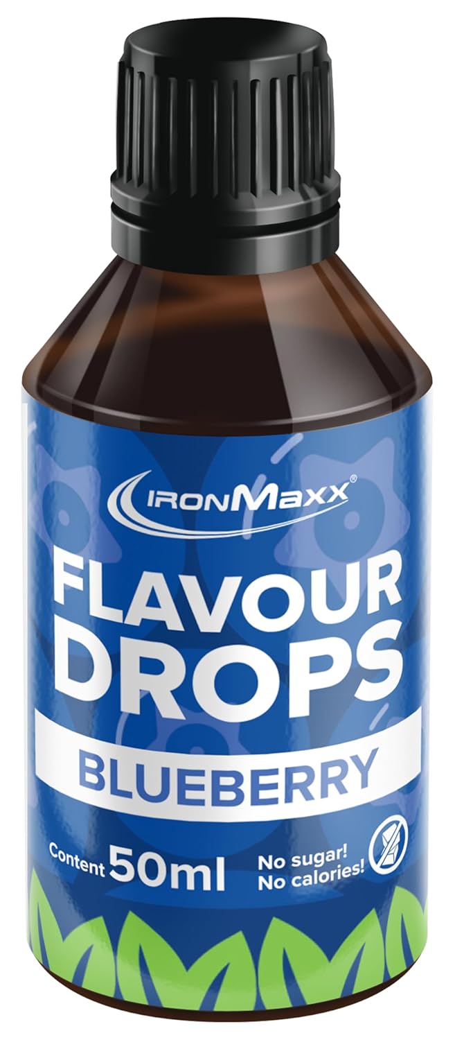 IronMaxx Flavour Drops - Vanilla 50ml | kalorienfrei & zuckerfrei | vegane Aromatropfen zum süßen von Lebensmitteln | praktischer Tropfer-Verschluss