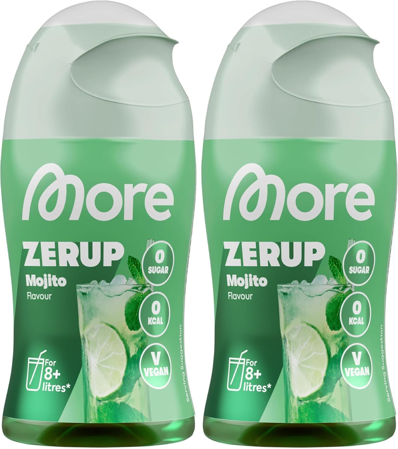 MORE Zerup, Peach Iced Tea, 65 ml, für bis zu 8 l Fertiggetränk, zuckerfreier Sirup mit u.a. echten Fruchtextrakten, vegan, zero Kalorien - made in Germany