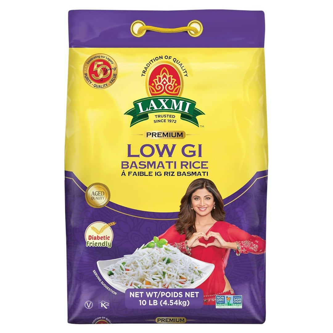 Laxmi Diabetic Friendly Basmati Rice with Lower G.I. Index Value - 10lb