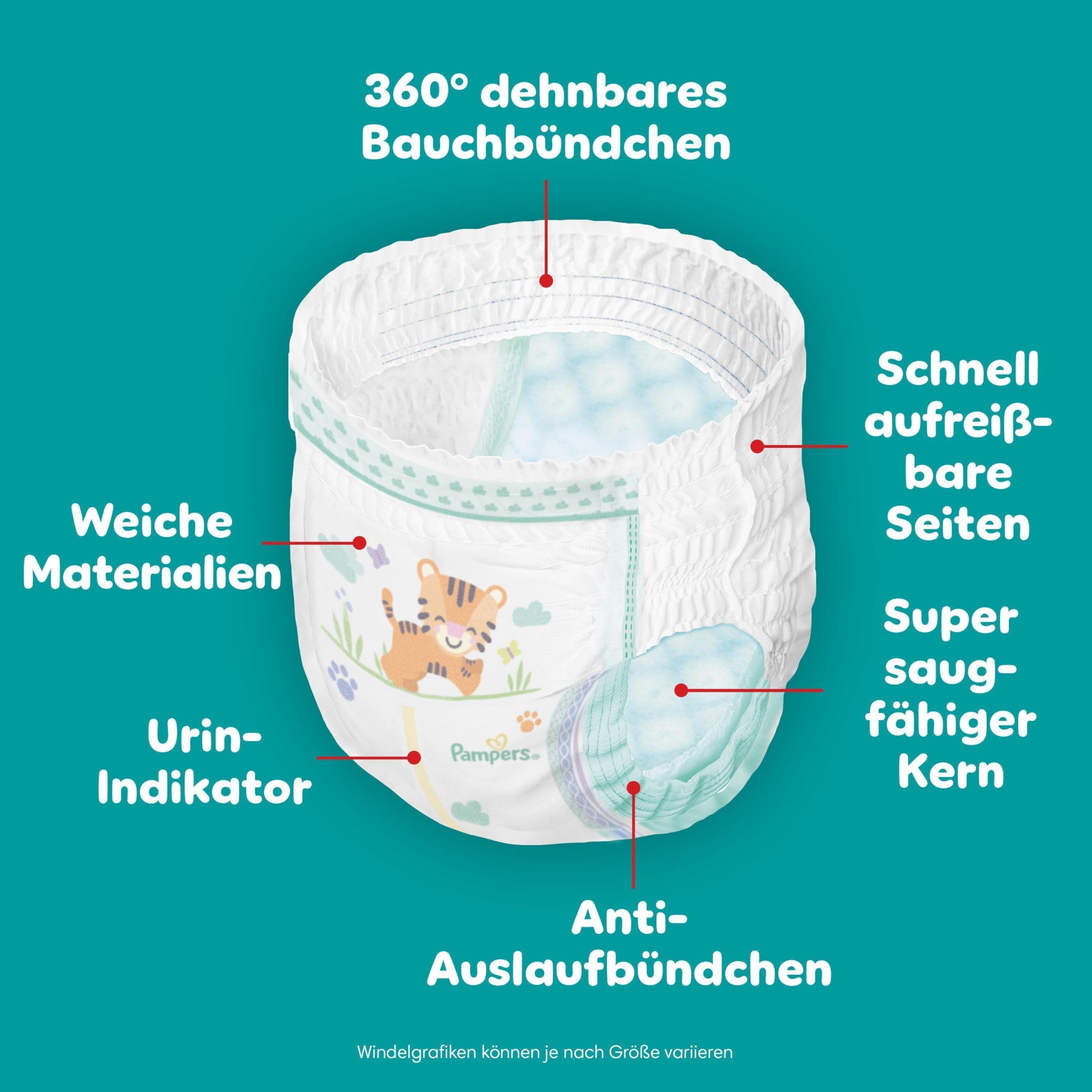 Pampers Baby-Dry Pants Größe 5, 160 Stück, 11kg-17kg, 360° auslaufsichere Passform für Tag und Nacht