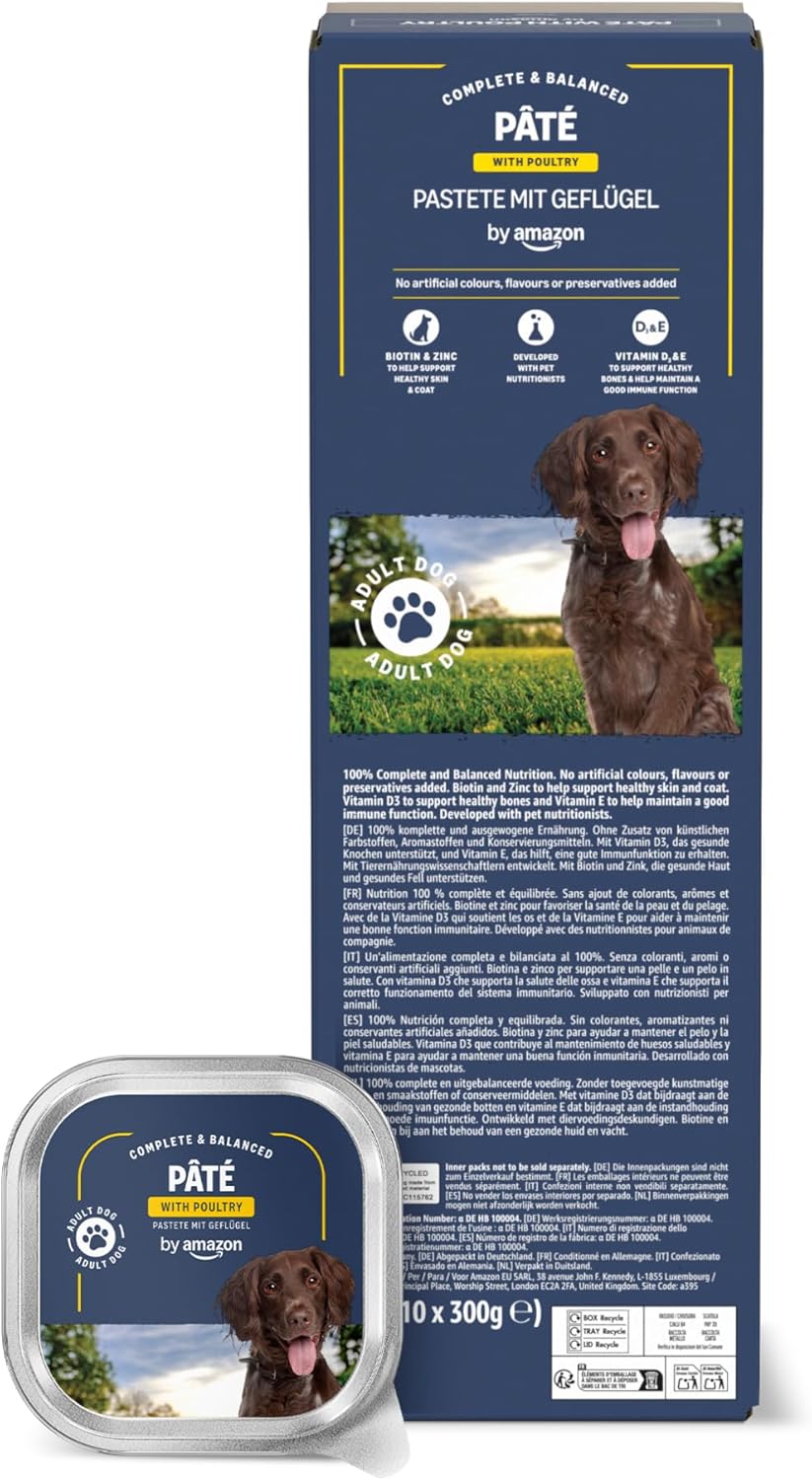 by Amazon Nassfutter für Hunde, Pastete Gemischt, 300g, 20er-Pack