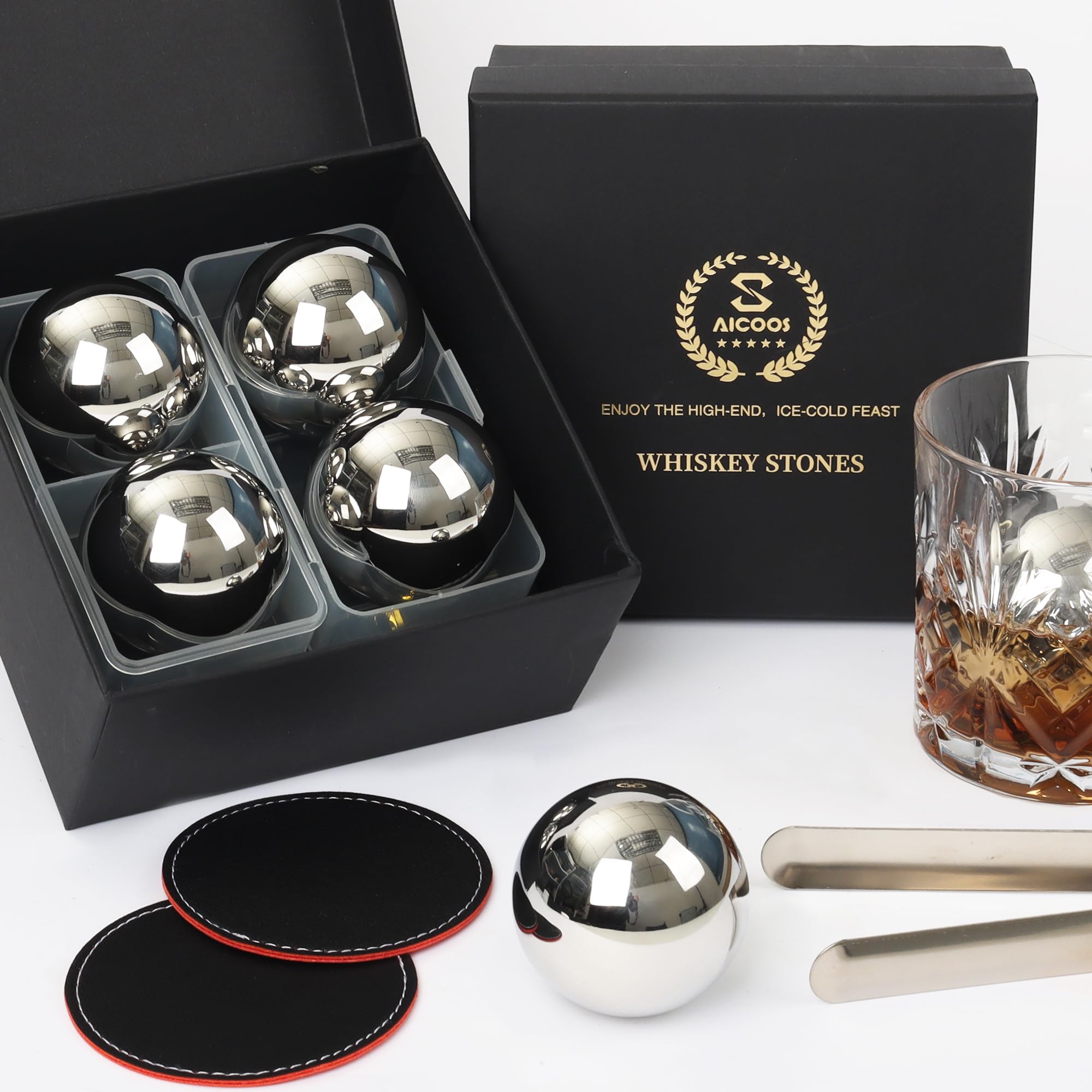 Geschenke für Männer Vatertagsgeschenke - Bullet Eiswürfel Edelstahl Wiederverwendbare Metall Whisky Steine für Jahrestag Und Geburtstag Personalisierte Geschenk für Ihn Ehemann Papa Freund (8Stück)