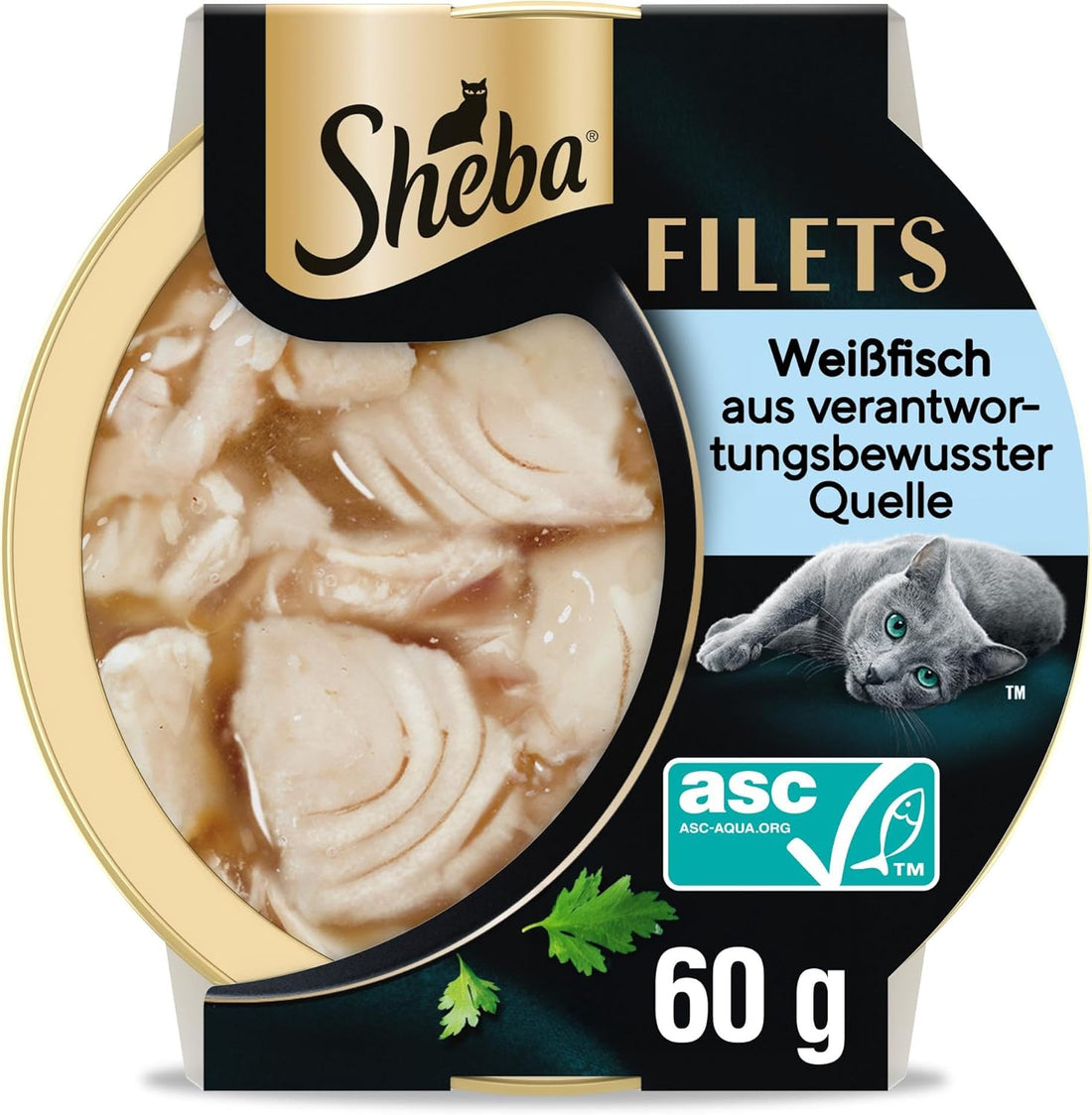 SHEBA Filets Adult Katzenfutter in Sauce mit Huhn 16 x 60g Schale