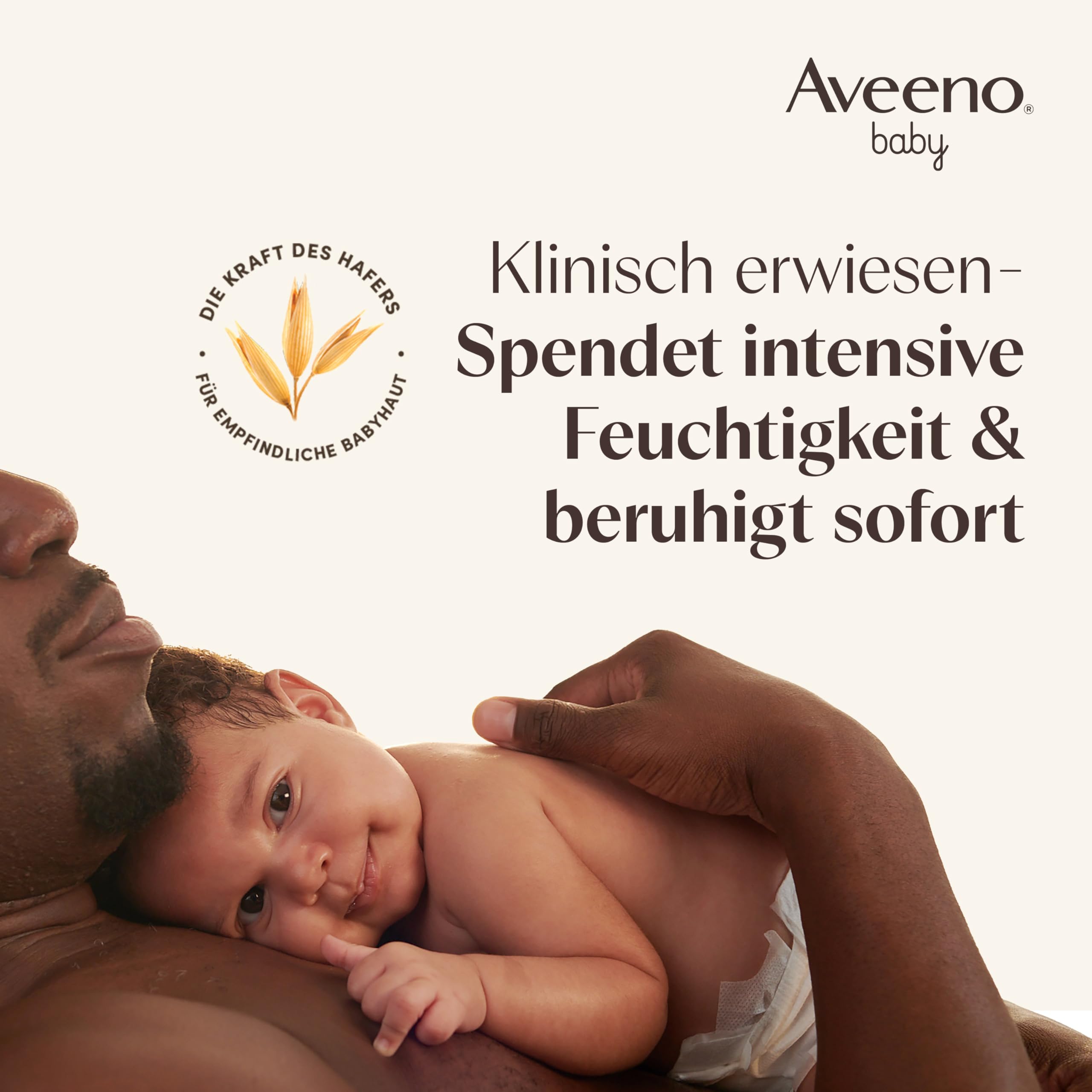 Aveeno® baby dermexa Emollientien Creme mit präbiotischem Hafermehl, Ceramiden & Panthenol für sehr trockene, juckende und zu Neurodermitis neigende Haut, 150 ml