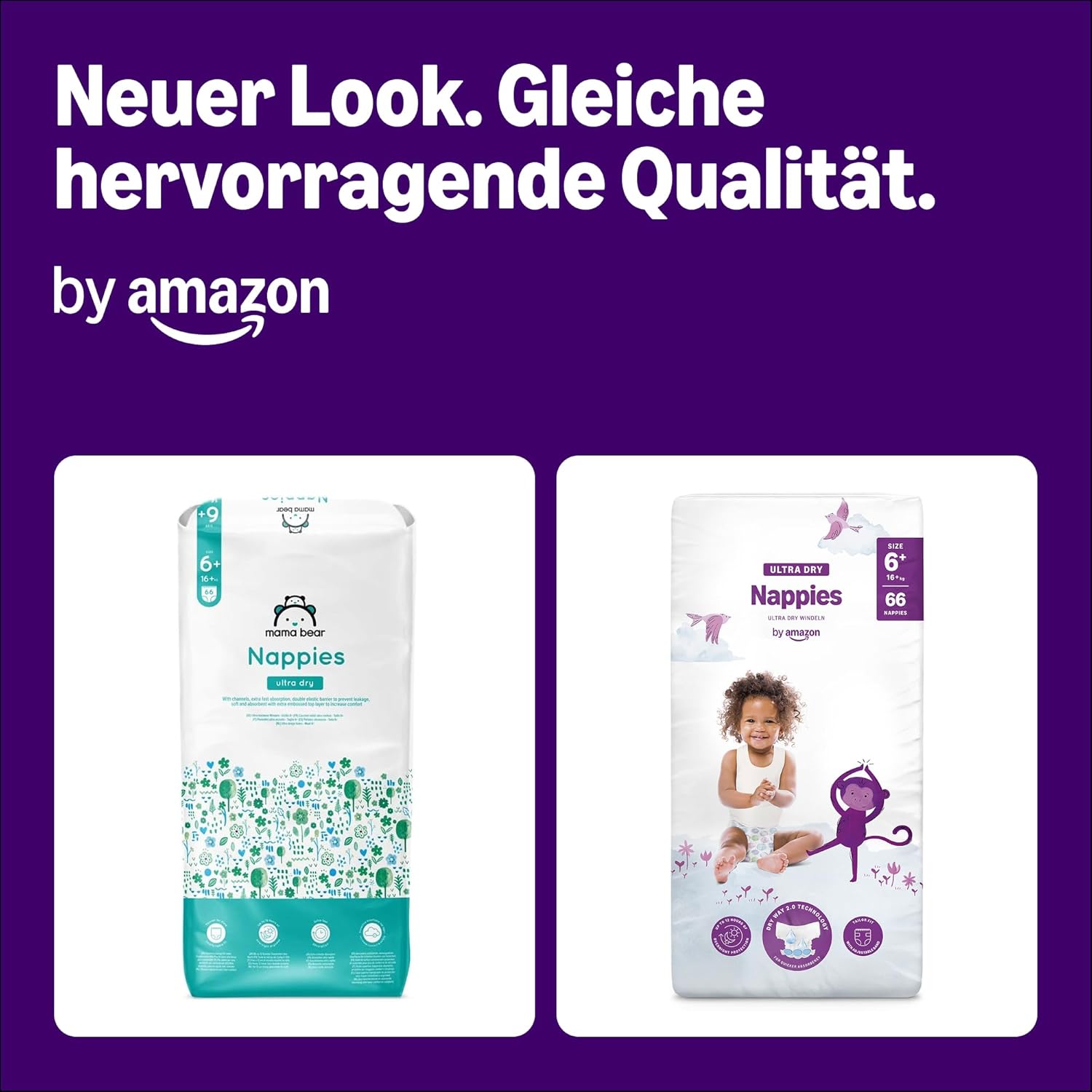 By Amazon Ultra Dry Windeln Größe 5 (10-16 kg) - MONATSBOX, Weiß, 152 Stück (2 Packungen mit 76) (Früher Unter Der Marke Mama Bear, Identisches Produkt)