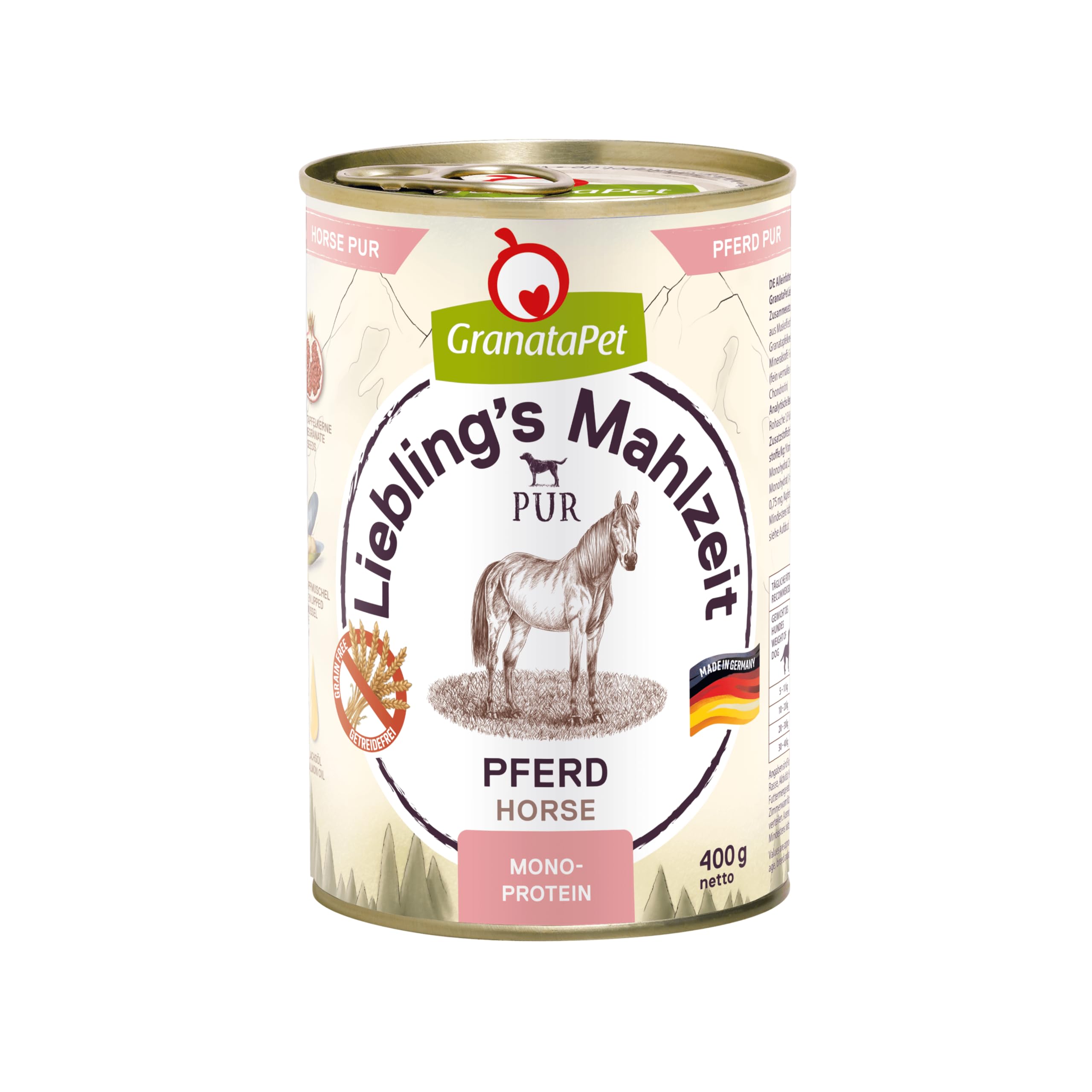 GranataPet Liebling's Mahlzeit Multipack 2, Nassfutter für Hunde im Probierpaket, Alleinfuttermittel ohne Getreide, Hundefutter mit hohem Fleischanteil & hochwertigen Ölen, 6 x 800 g