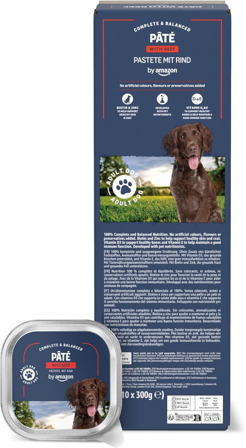 by Amazon Nassfutter für Hunde, Pastete Gemischt, 300g, 20er-Pack