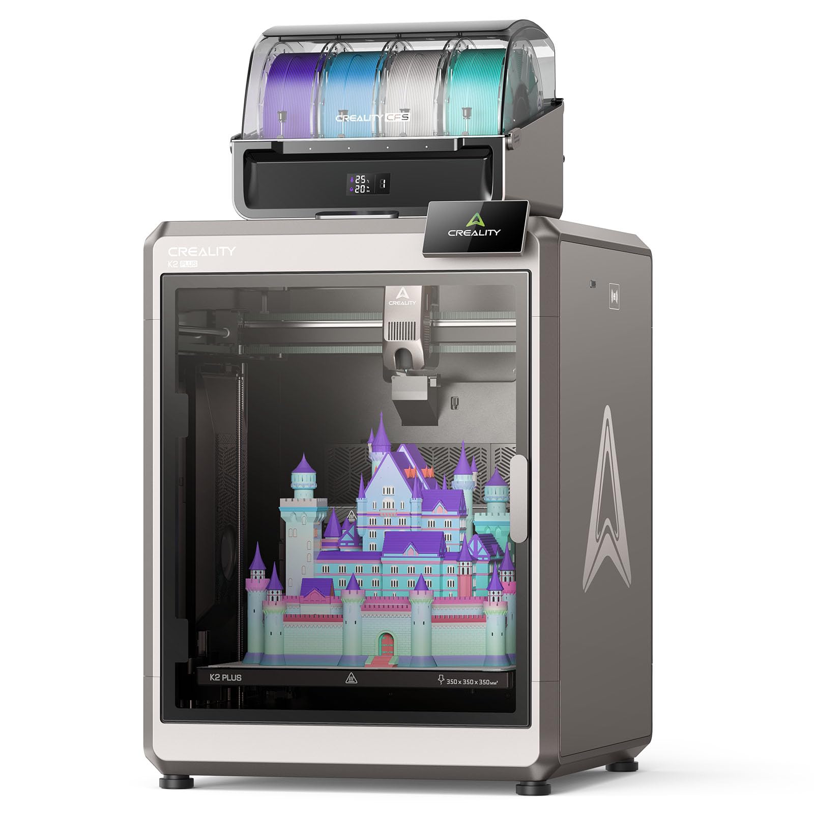 Official Creality K2 Combo 3D Printer, Multicolor 3D Printers with CFS, 600mm/s Printing Speed 300℃ Direct Drive Extruder Auto Leveling Chamber AI Camera, Printing Size 10.24x10.24x10.24 inch
