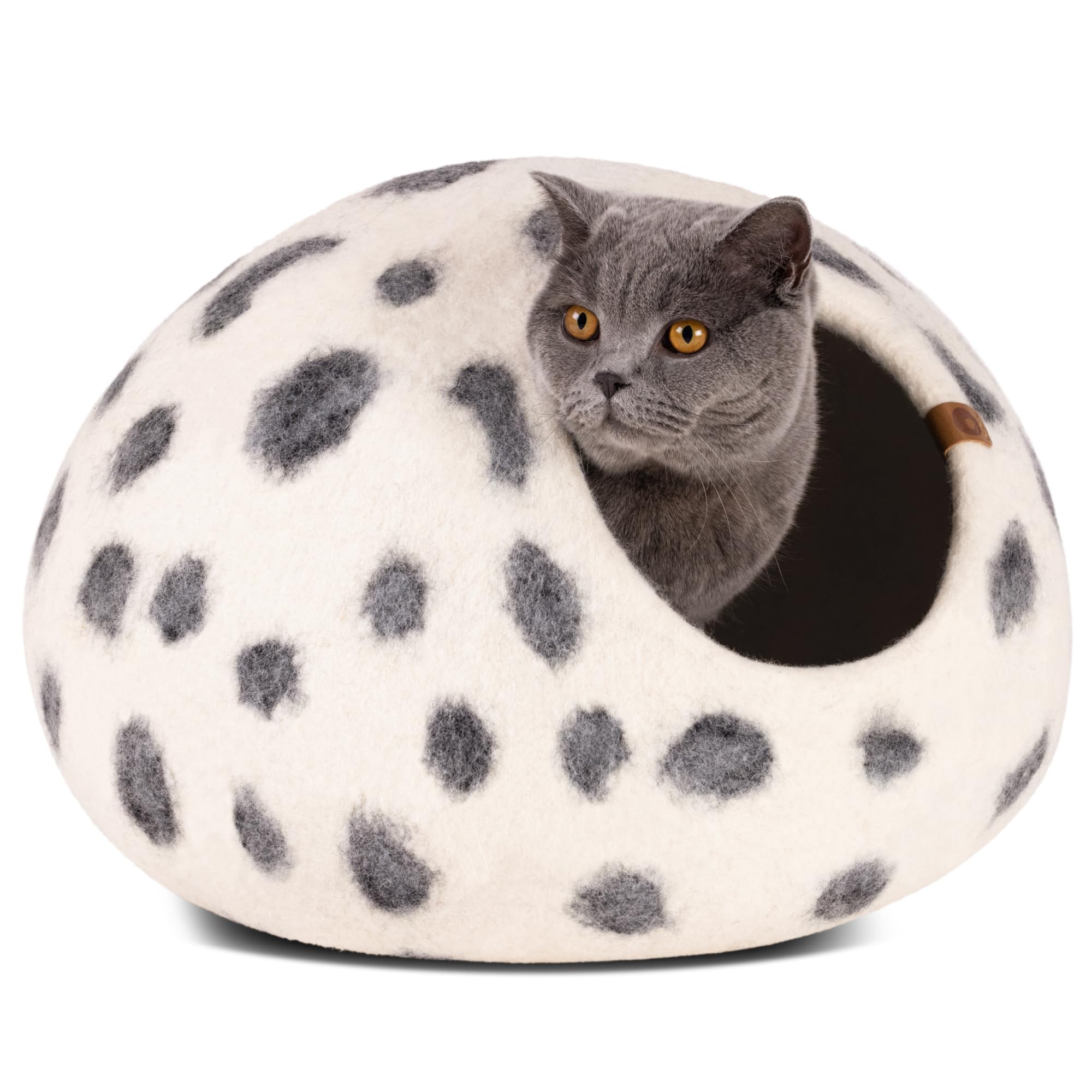 MEOWFIA Katzenbett aus Merinowolle – Handgefilztes, Umweltfreundliches Katzenbett für Katzen & Kätzchen – Weiches Schlafbett, Warm im Winter & Kühl im Sommer, Stilvolles Design