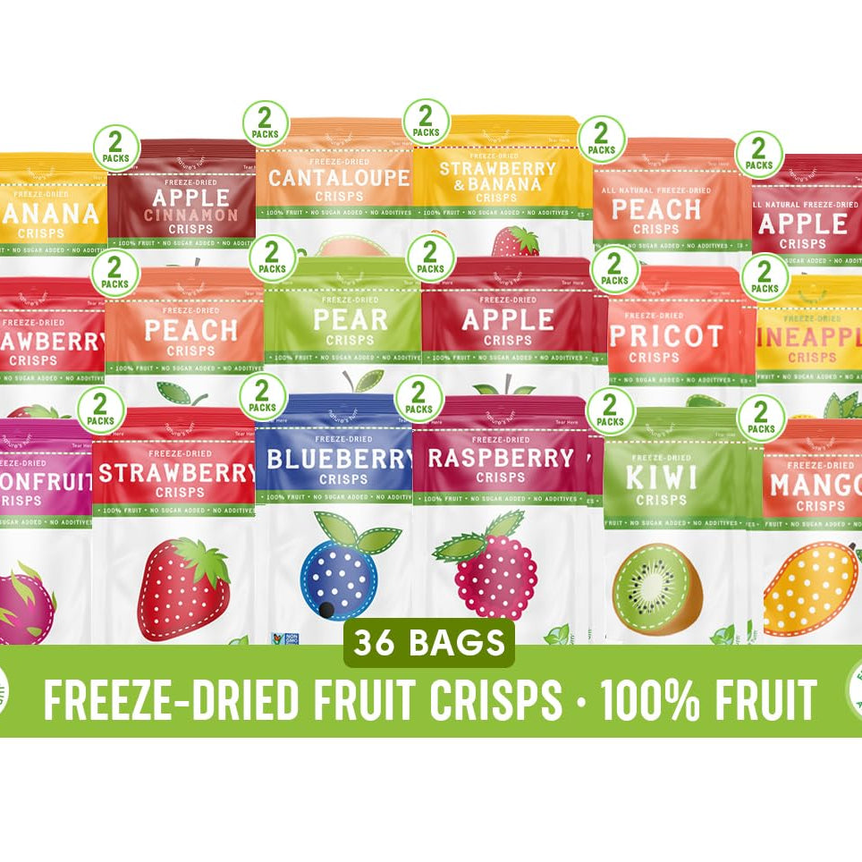 Nature’s Turn Freeze-Dried Strawberry Crisps – Healthy, Gluten-Free, Crispy & Delicious, Plant-Based Snack, Ideal for Cereal, Smoothies, School Lunches, & On-the-Go, Bags of 12 (0.53 oz Each)