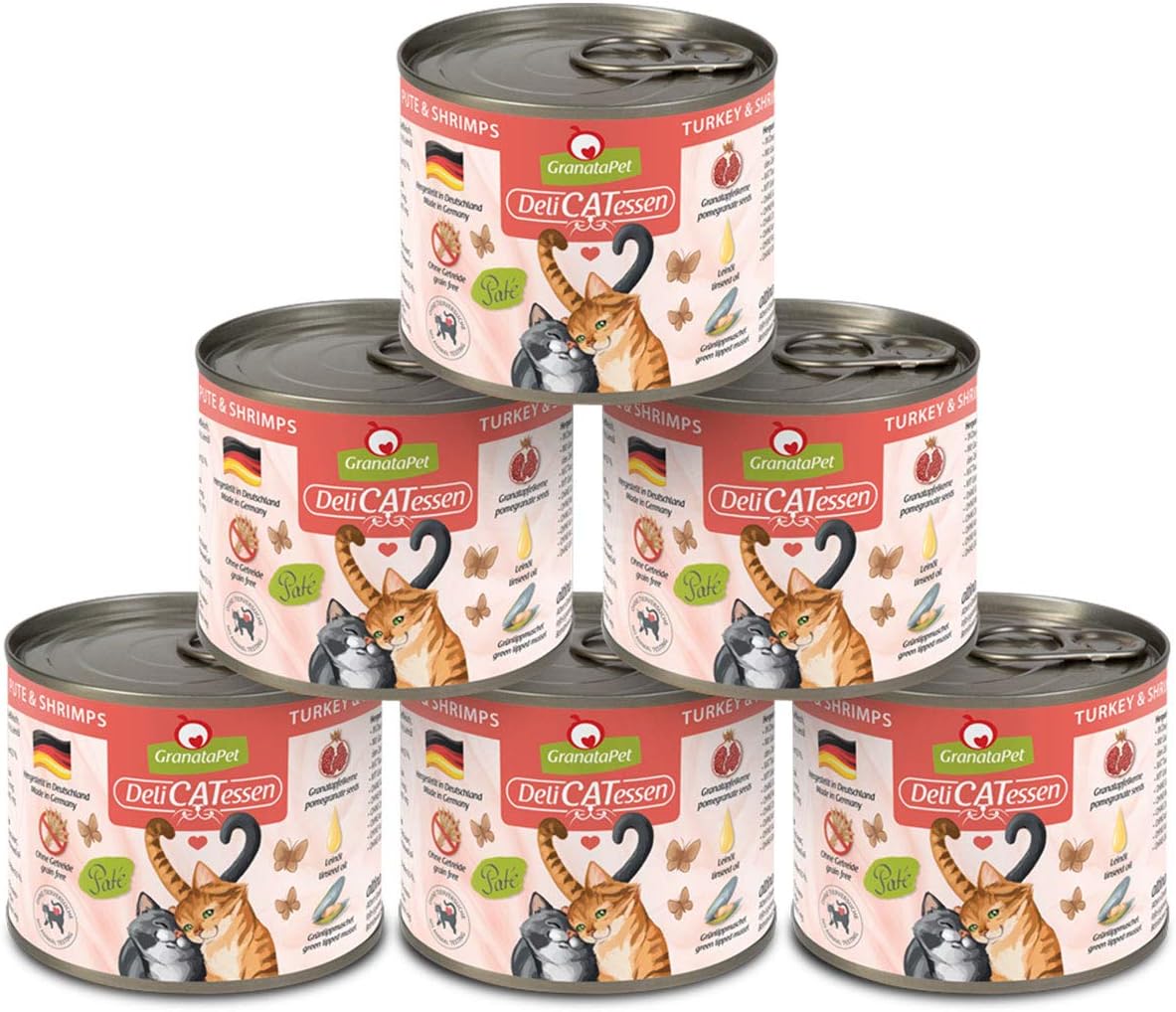 GranataPet DeliCatessen Huhn PUR, Nassfutter für Katzen, Futter ohne Getreide & ohne Zuckerzusätze, Katzenfutter mit hohem Fleischanteil & hochwertigen Ölen, 6 x 400 g