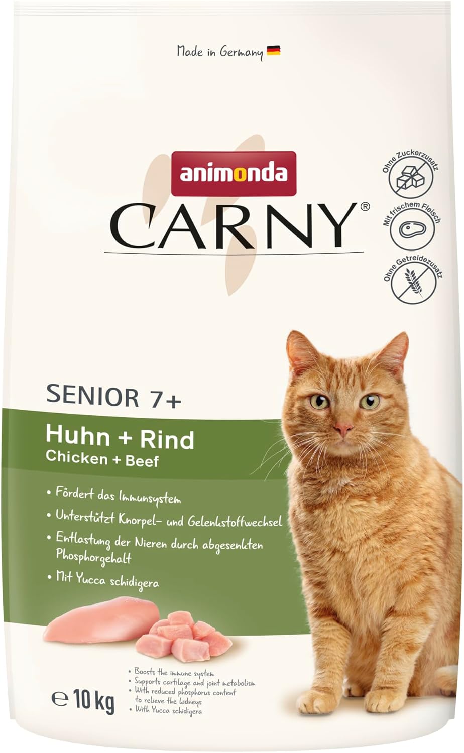 animonda Carny Katzen Trockenfutter Huhn und Rind (1 x 1,75 kg), Trockenfutter für ausgewachsene Katzen ohne Zucker und Getreide, mit frischem Hühnerfleisch und Rinderprotein