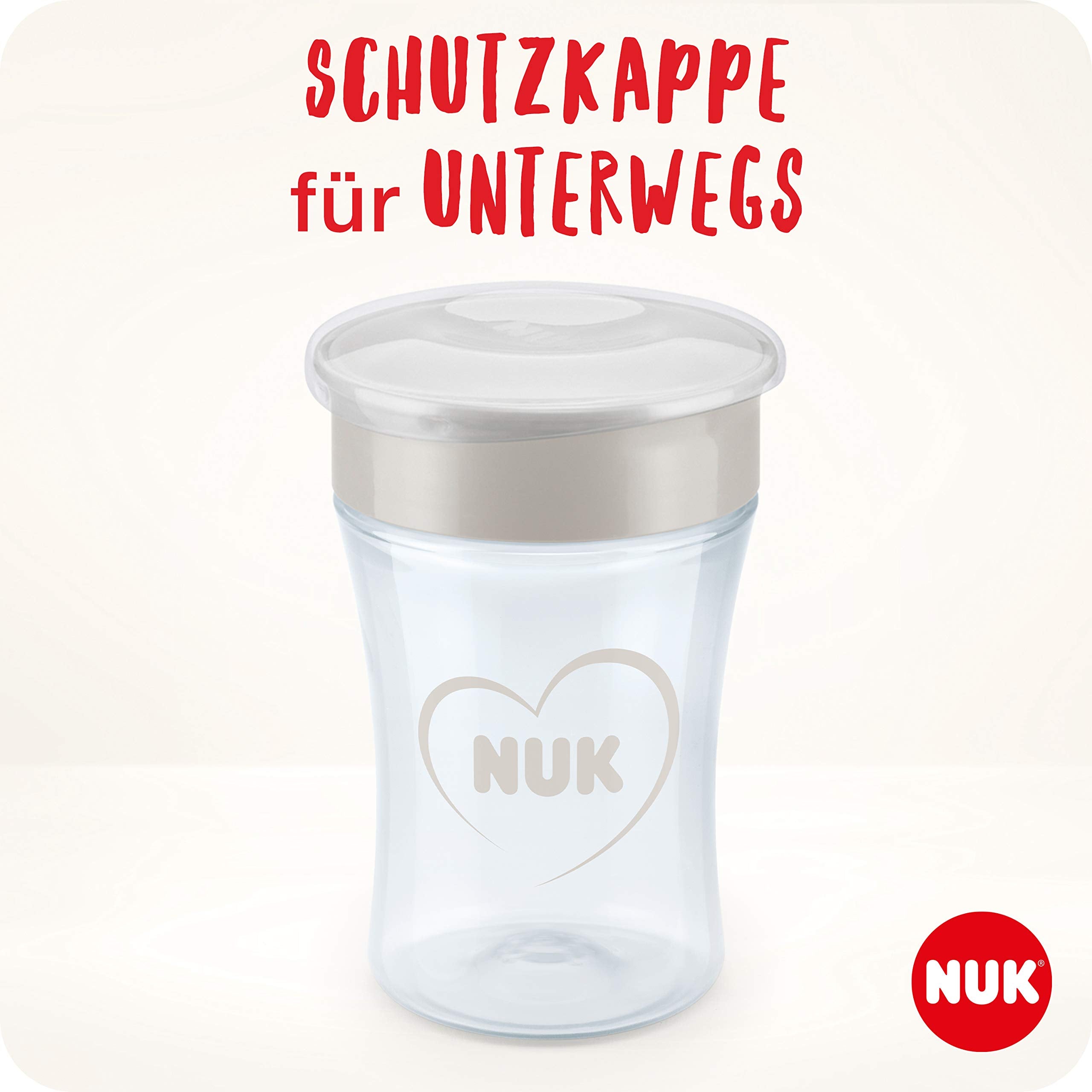 NUK Magic Cup Trinklernbecher | 8+ Monate | 230 ml | auslaufsicherer 360°-Trinkrand | BPA-frei | blauer Igel