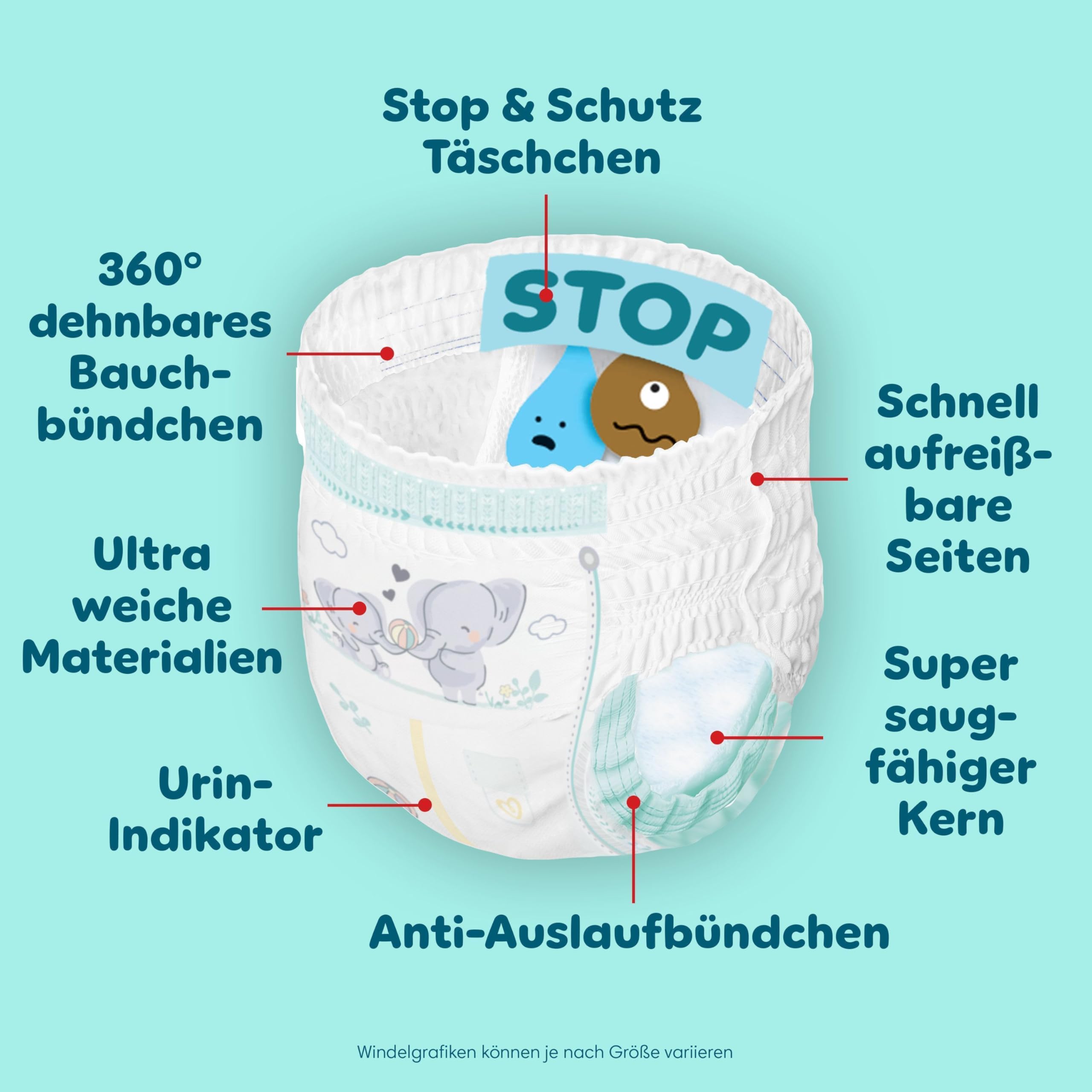 Pampers Premium Protection Größe 5, 152 Windeln, 11kg-16kg, unser Nr. 1 Haut- und Auslaufschutz