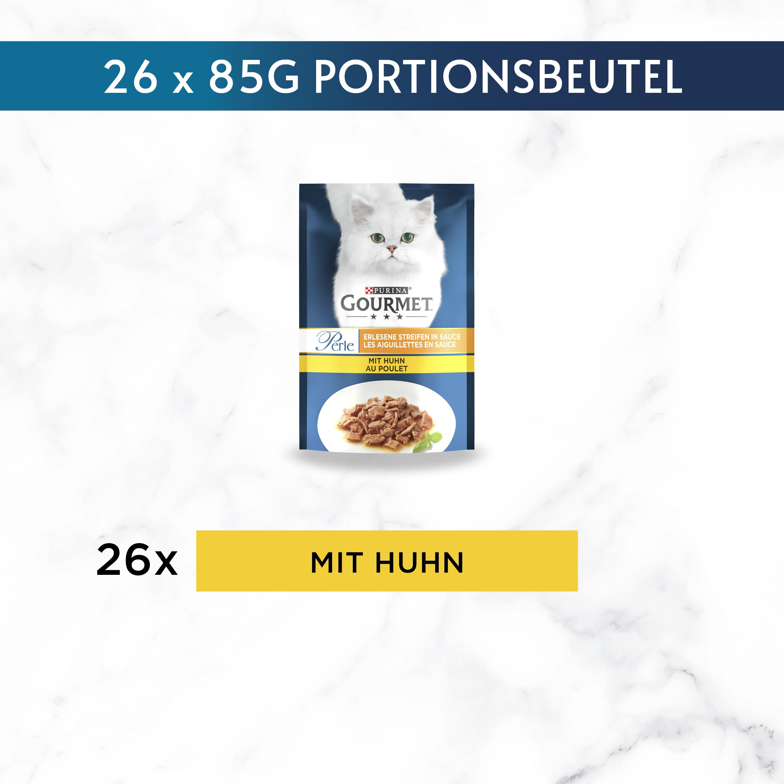 Gourmet Perle Erlesene Streifen Katzenfutter nass, Sorten-Mix, 60er Pack (60 x 85g)