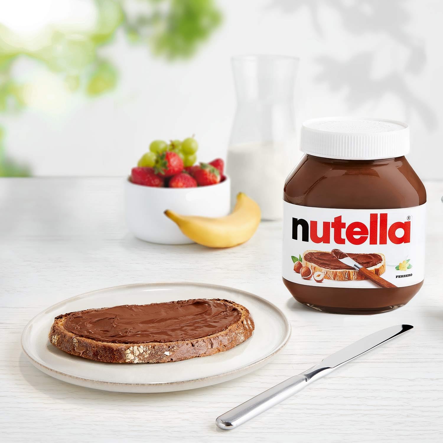 nutella - Nuss-Nougat-Creme, 1 Glas mit 750g, leckere Haselnuss-Schoko-Creme als Aufstrich oder für Rezepte