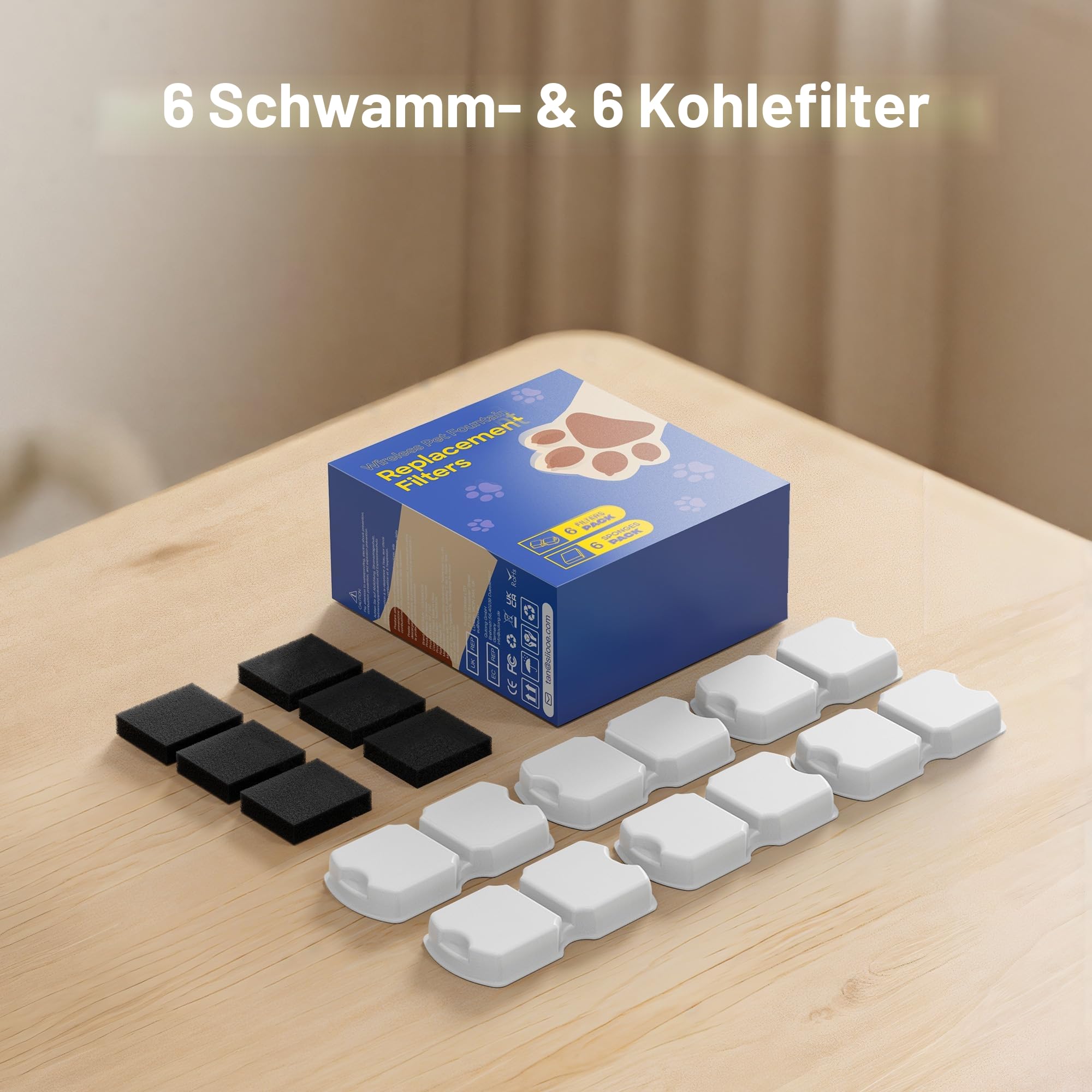 Katzenbrunnen Edelstahl Trinkbrunnen für Katze: Katzenbrunnen für Katzen - 2.2L Wasserbrunnen für Katzen mit 1 Filter und 1 Schwamm - Automatisch Katzentrinkbrunnen für Hunde mit Sichtfenster