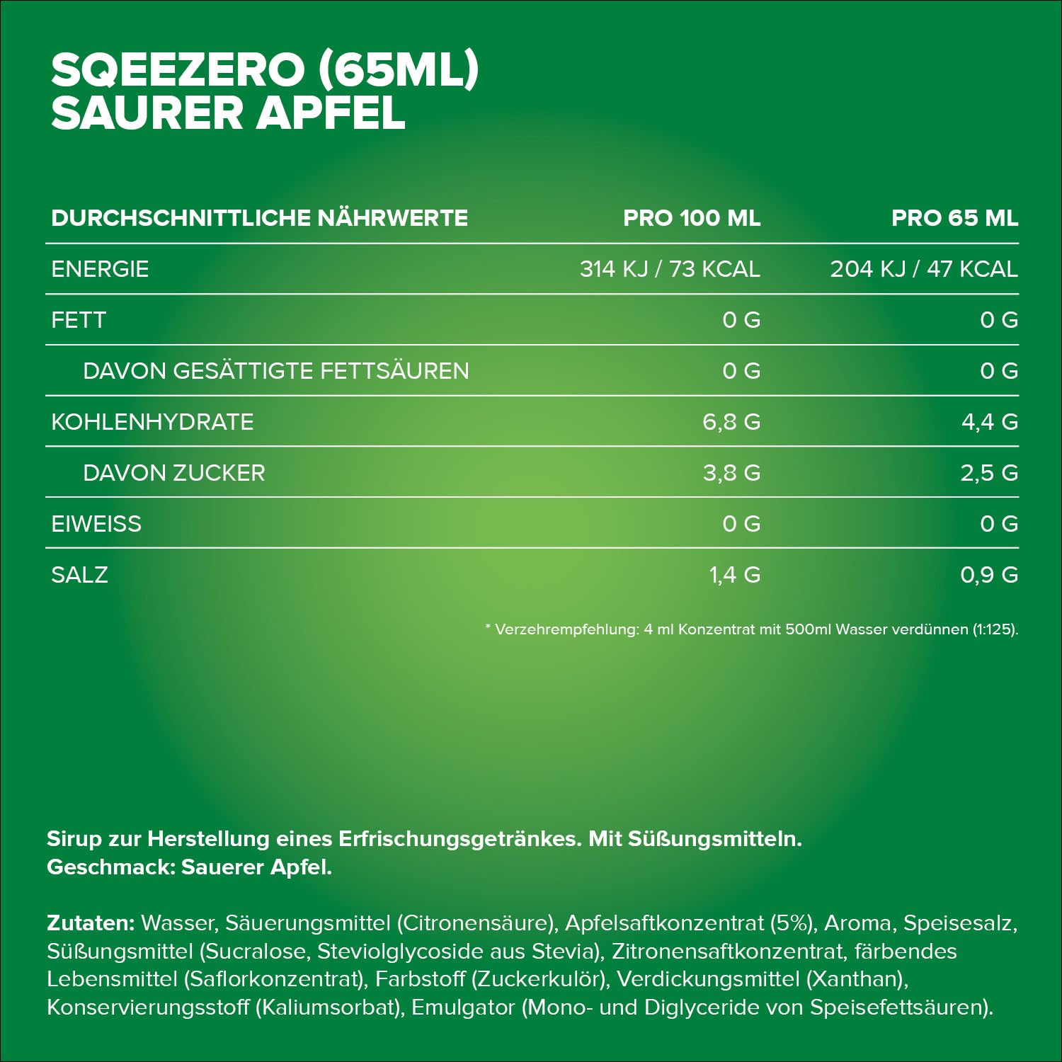 IronMaxx SqueeZero - Raspberry 65ml | Sirup, Erfrischendes Geschmackserlebnis für 8 Liter, Zuckerfrei und Kalorienfrei in 100ml verzehrfertigem Getränk