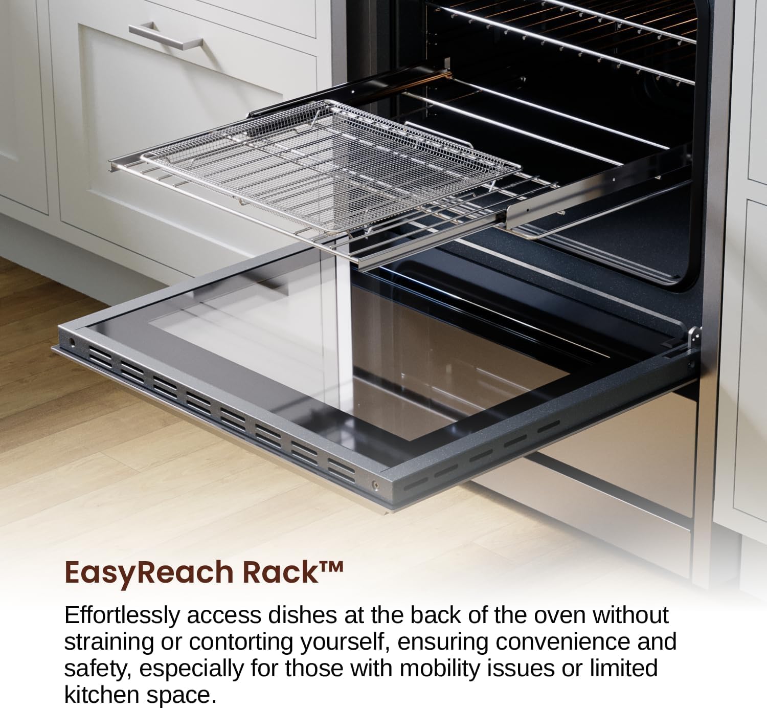 Rangaire RRE361TS 36" Electric Range Oven with Timer - Stainless Steel, Infrared Stove Burners, True Convection, Easy Reach Racks