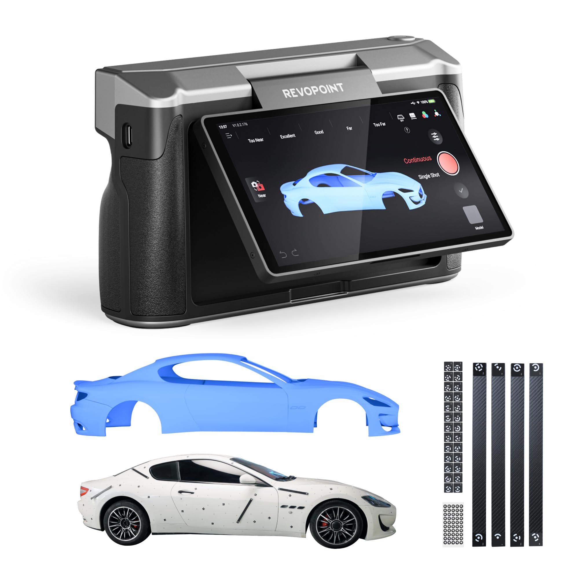 Revopoint MIRACO Plus 3D Scanner for 3D Printing Handheld, 3D Printer Scanner with Photogrammetry, Up to 0.02mm Precision, Full-Color Scan for Small to Large Objects, 32GB RAM