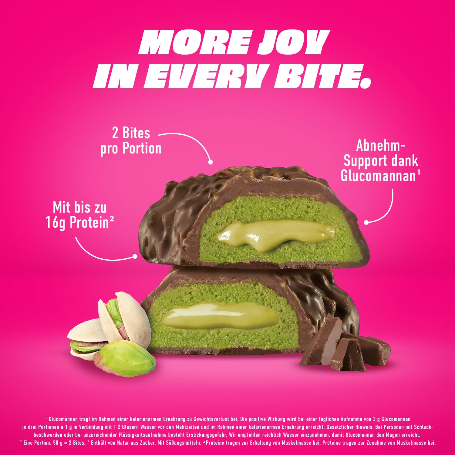 MORE Protein Satisbites, 12er Box Proteinriegel, 12 x 2 x 25 g, White Chocolate Strawberry Cream, bis zu 16 g Protein pro Portion, ohne Zuckerzusatz, made in Germany