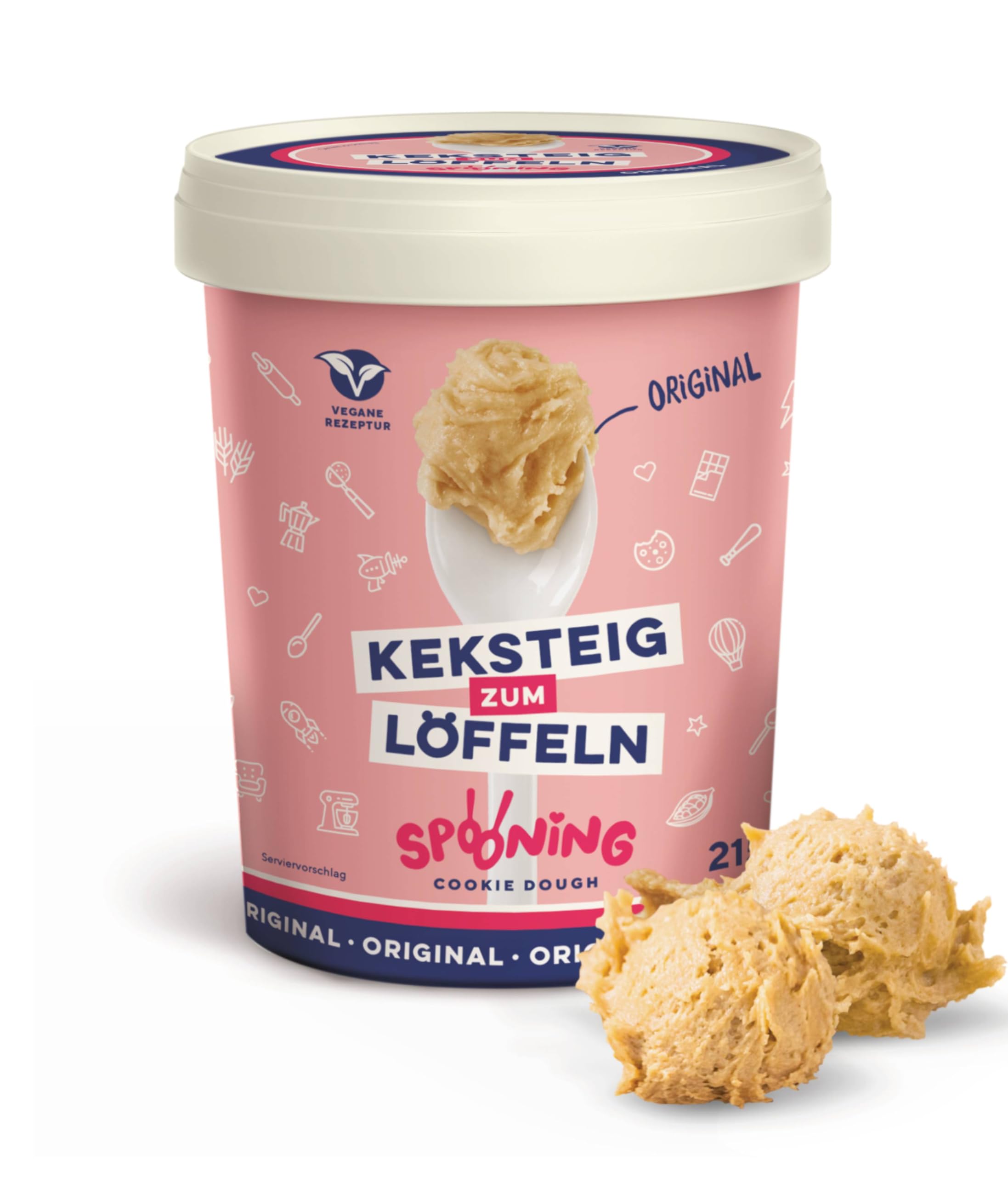 Spooning Cookie Dough Bundle, Keksteig zum Löffeln in 4 verschiedenen Sorten, Classic, Chocolate Chips, Black Cookie Crunch, Lemon Cake, 4x 215g
