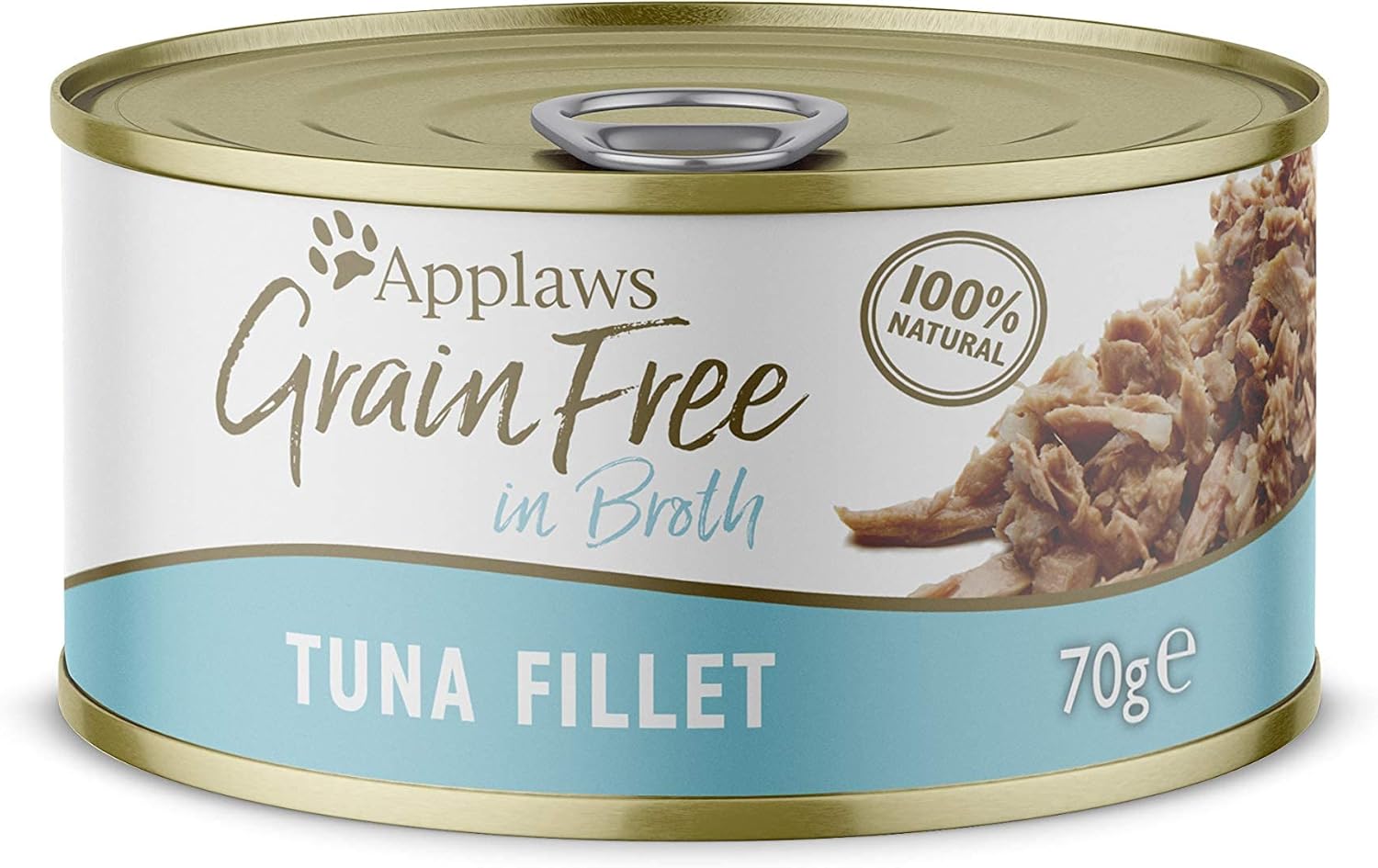 Applaws 100% Natural Thunfischfilet Nassfutter in Brühe für ausgewachsene Katzen - 24 x 70g Dosen