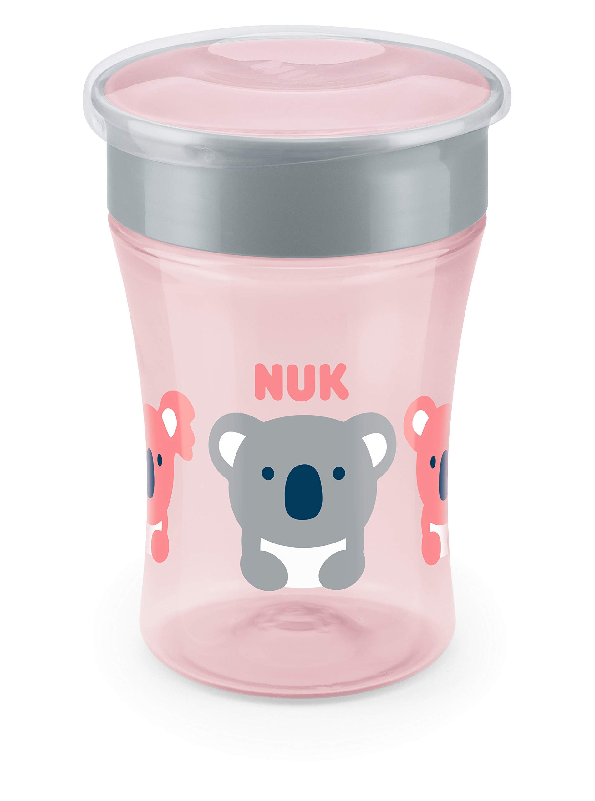NUK Magic Cup Trinklernbecher | 8+ Monate | 230 ml | auslaufsicherer 360°-Trinkrand | BPA-frei | blauer Igel