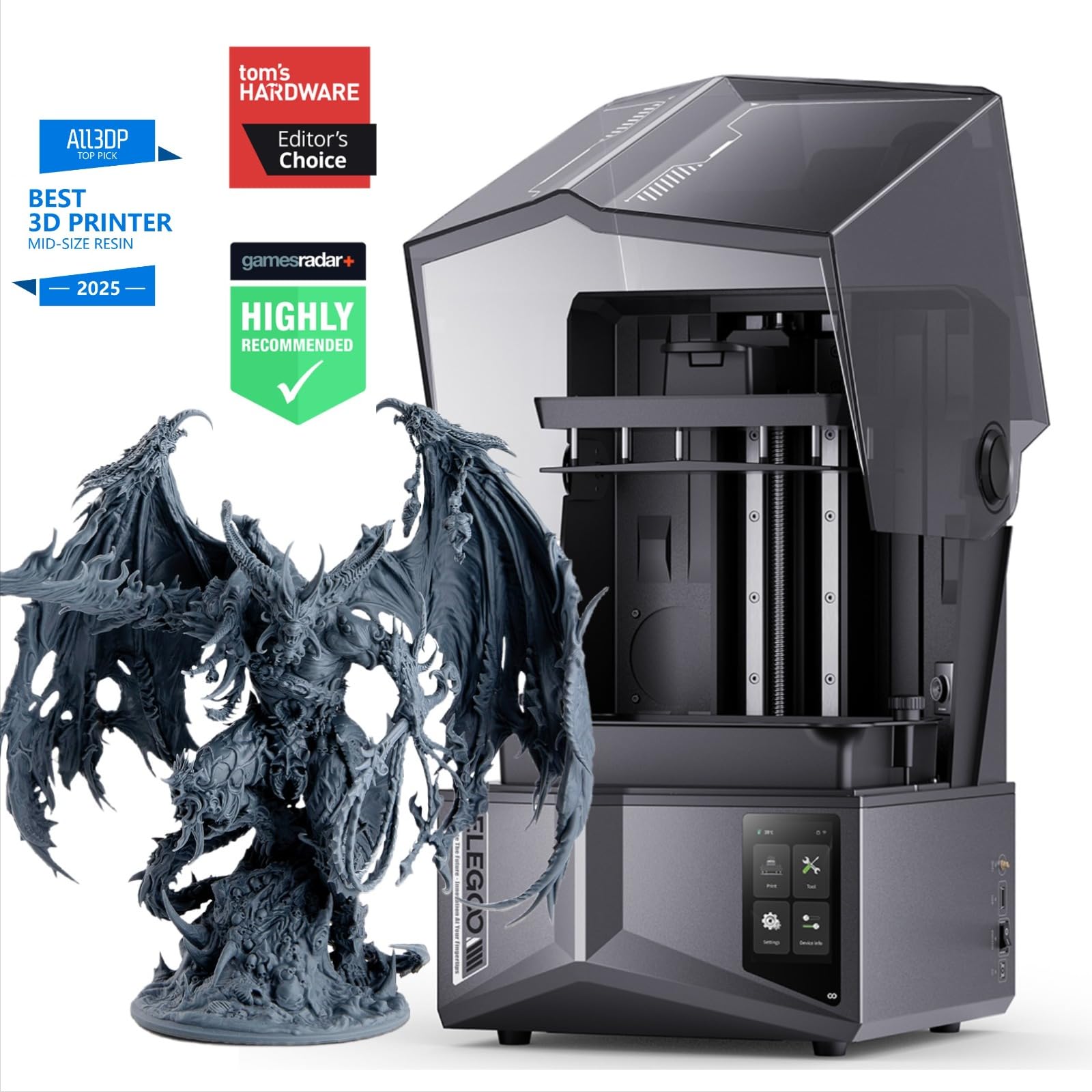 ELEGOO Saturn 4 Ultra 16K Resin 3D Printer, 10" 16K Mono LCD Resin Printer with Smart Mechanical Sensor, Heated Resin Tank, Auto-Leveling, 150mm/h Fast Printing, Print Size 8.33 × 4.66 × 8.66 Inch