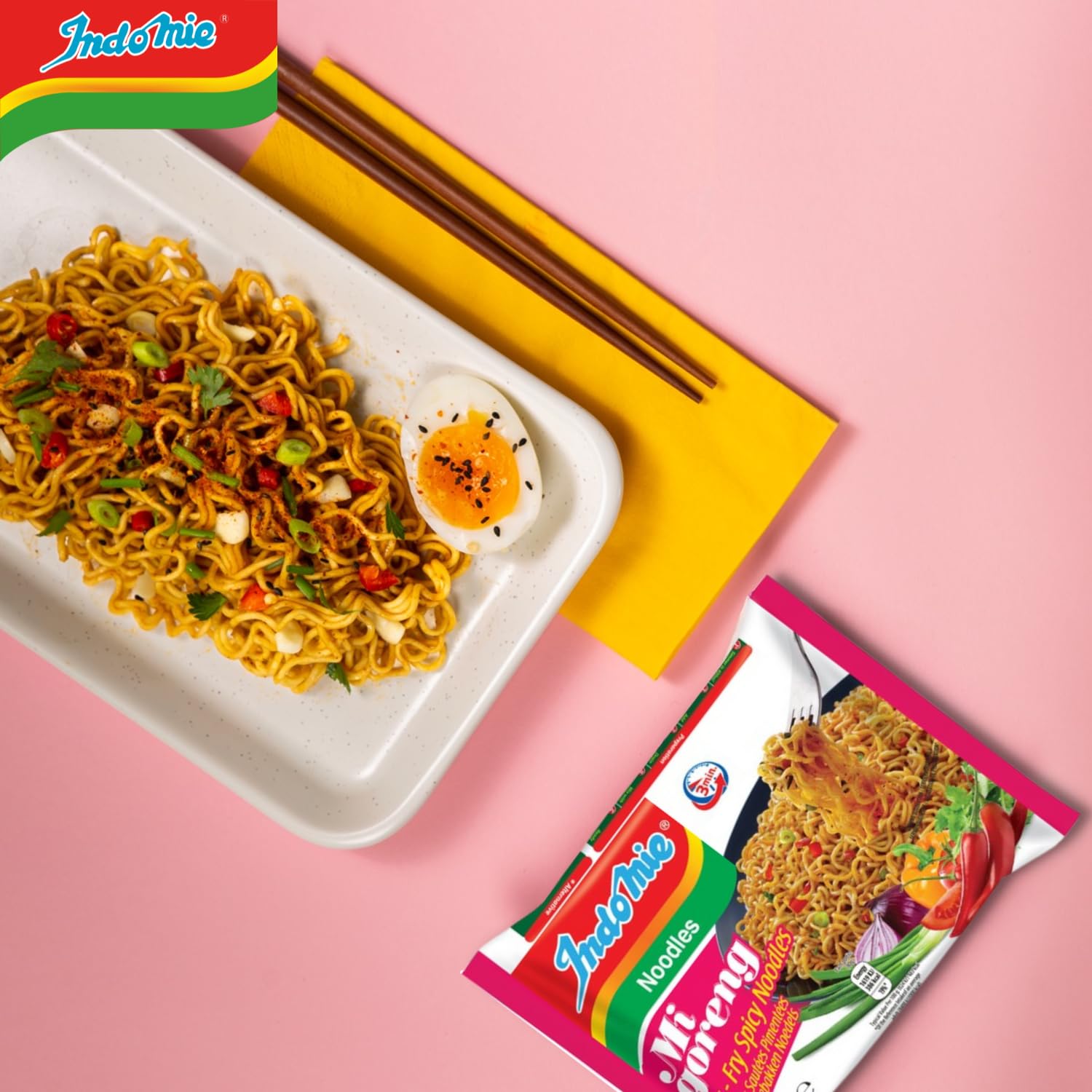 Indomie Mi Goreng Instant Stir Fry Noodles, Halal Certified, Original Flavor (Pack of 30)