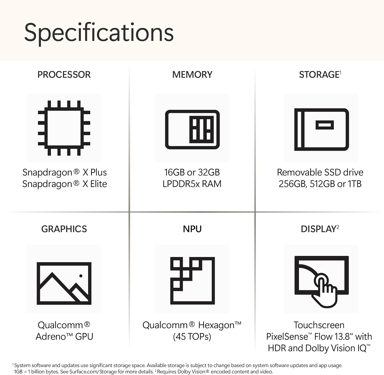 Microsoft Surface Laptop (2024), Windows 11 Copilot+ PC, 13.8" Touchscreen Display, Snapdragon X Elite (12 core), 16GB RAM, 1TB SSD Storage, Platinum