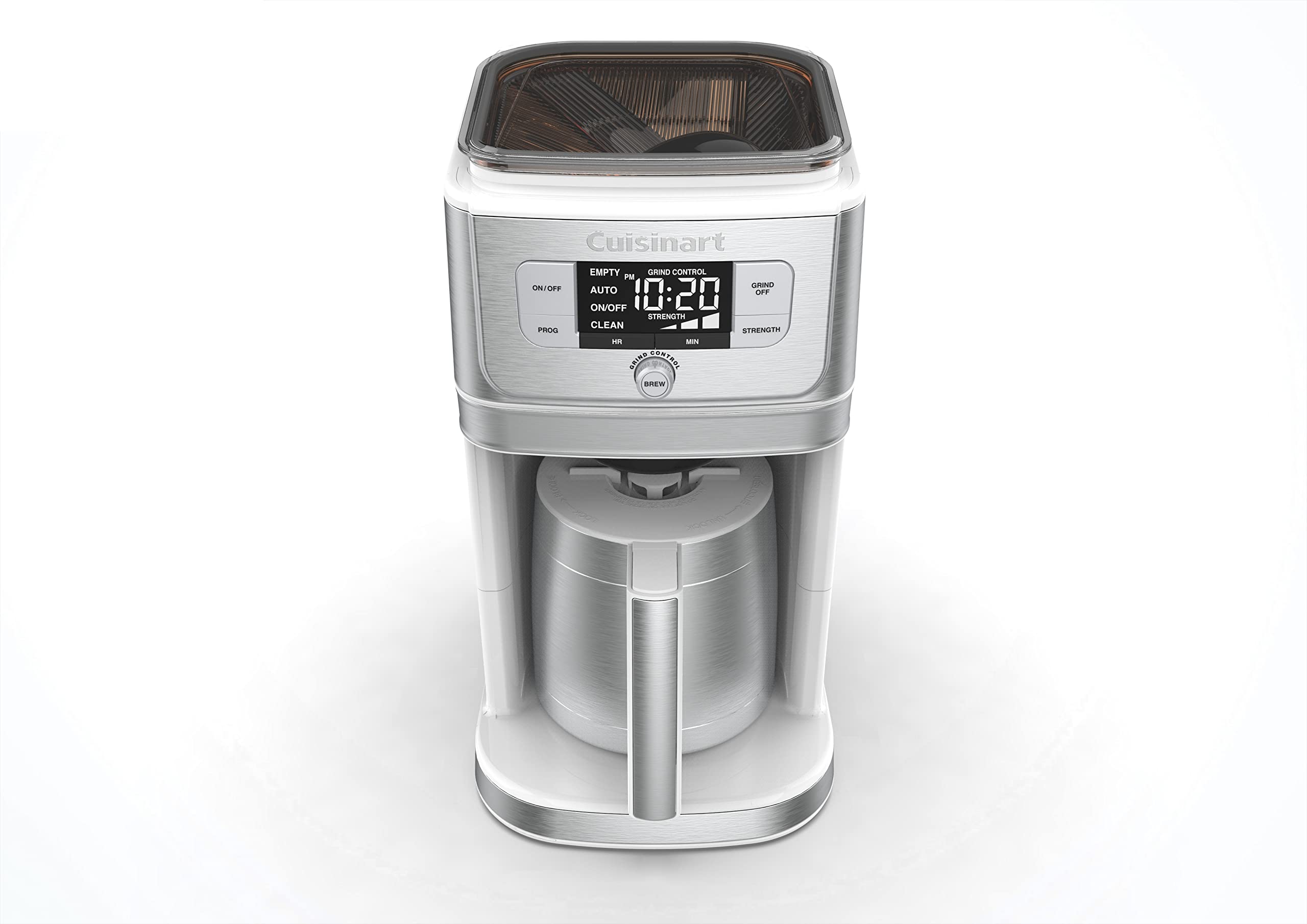 Cuisinart Automatic Grind & Brew 12-Cup Coffee Maker with Blade Grinder, Programmable Coffee Machine Glass Carafe with 1-4 Cup Setting, Brew Pause, Grind-Off Option, DGB-400NAS, Black/Stainless Steel