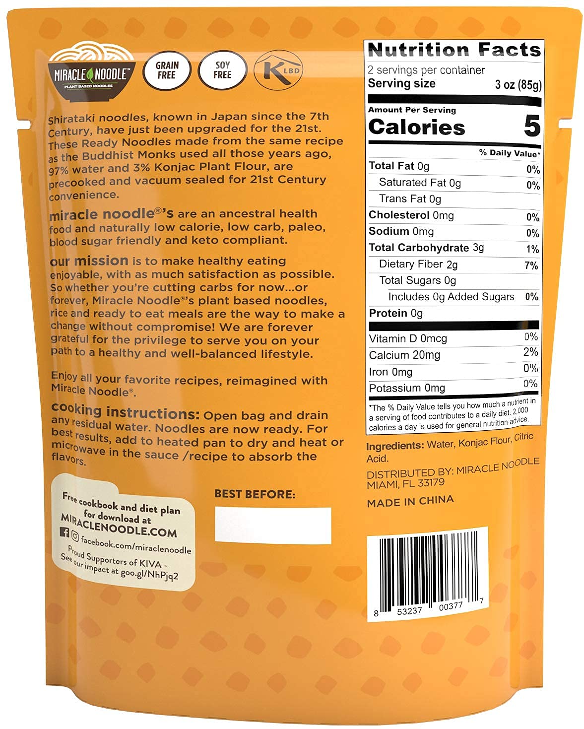 Miracle Noodle Ready to Eat Variety Pack, 7 Oz (Pack of 8), Angel Hair, Fettuccine, Spaghetti & Rice, Plant Based Shirataki Konjac Noodles, 5 Calories, Low Carb, Keto, Gluten-Free