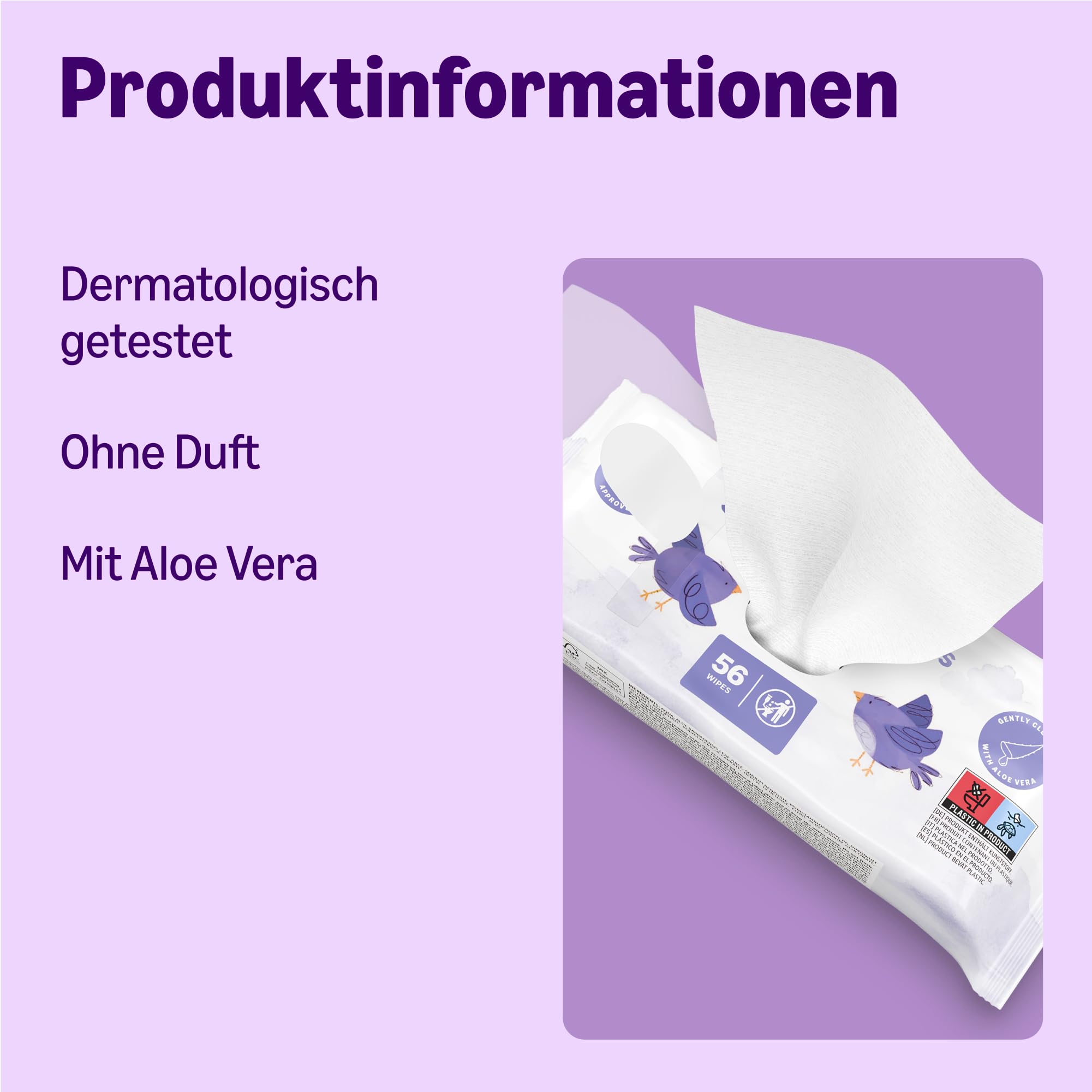 by Amazon Sensitive Babyfeuchttücher 1008 Tücher, unparfümiert, 18 Packungen à 56 Stück