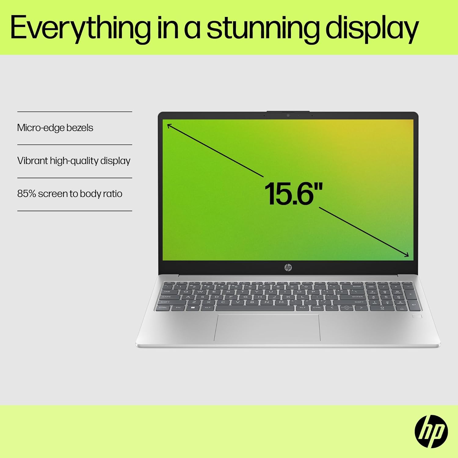 HP 15.6" FHD Laptop 2026 Edition with Copilot AI, 8GB RAM, 256GB SSD, Intel Processor, Long Battery Life, Lightweight 3.64 lbs, Microsoft 365, Windows 11 for Students & Office