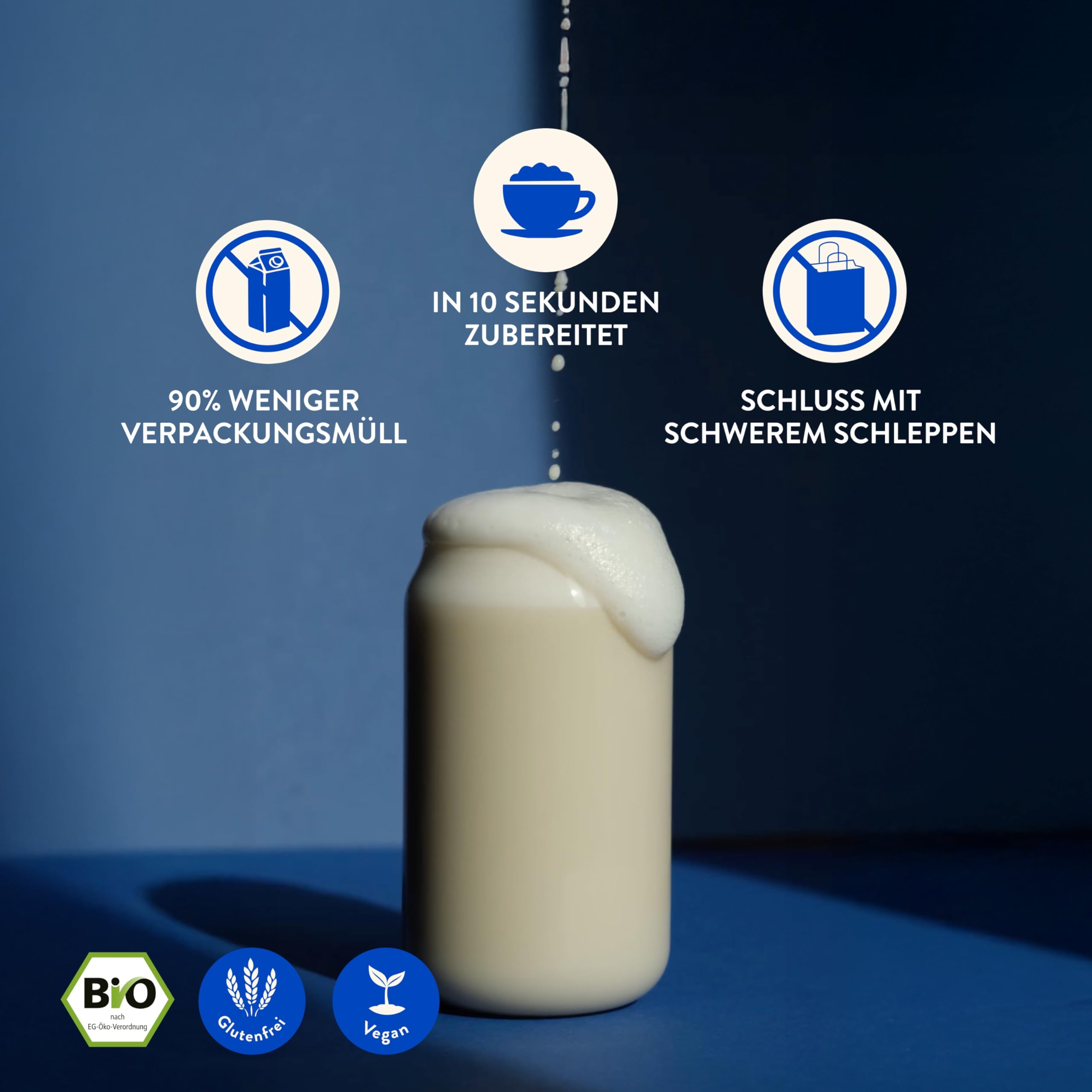 Blue Farm Pure Oat Base (ehem. BIO) für bis zu 20 Liter Haferdrink zum Selbermischen – 100% beste Bio-Qualität – 100% vegan, laktosefrei & glutenfrei – 90% weniger Verpackungsmüll – Vorteilspack