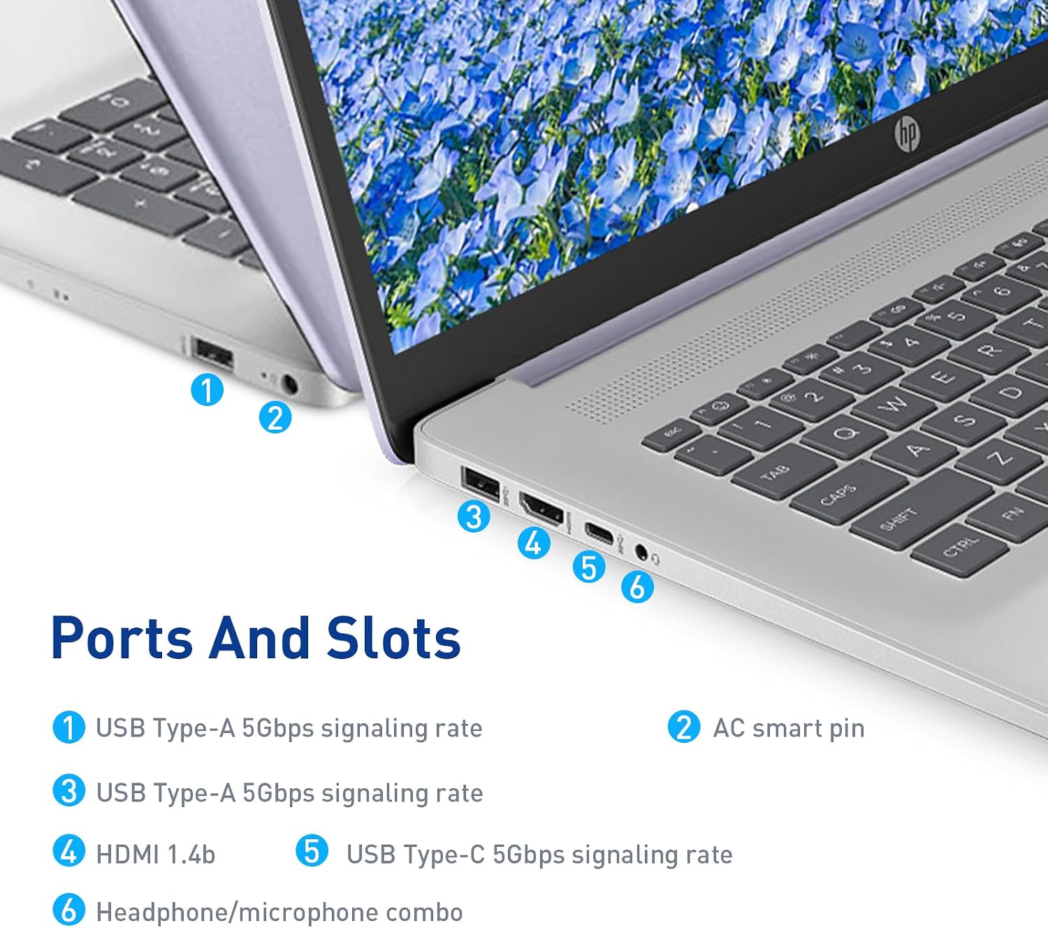 HP 17.3" Touchscreen Laptop w/Microsoft 365, 16GB RAM, 1TB SSD+128GB UFS, Webcam w/Shutter, Fingerprint Reader, Backlit Keyboard, Microsoft Copilot Key, Intel Quad-Core CPU, Win11, Lavender