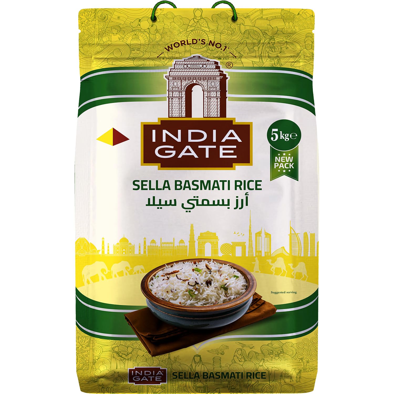 INDIA GATE Premium Basmati Reis – Feiner, aromatischer Langkornreis aus Indien, feines Langkorn (1 x 5 kg)