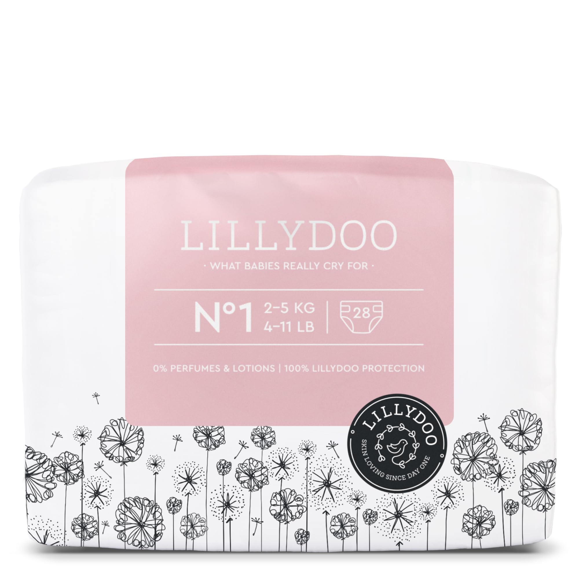 LILLYDOO hautfreundliche Baby Windeln - Größe 1 (2+ kg), 24 Stück, Sicherer Auslaufschutz, Weich, Ohne Parfüme & Lotionen für empfindliche Haut, Dermatologisch getestet