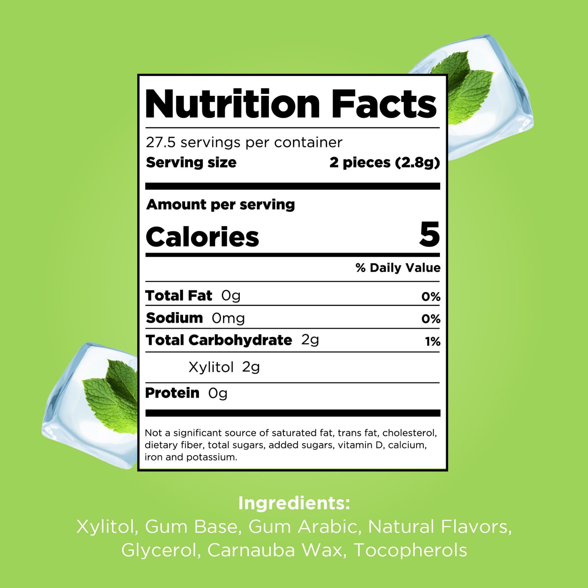 PUR Gum | Zuckerfreier Kaugummi | Mit Xylit | Vegan, Aspartamfrei & Glutenfrei | Natürlicher Kaugummi Mit Spearmint-Geschmack, 55 Stück (3er Pack)