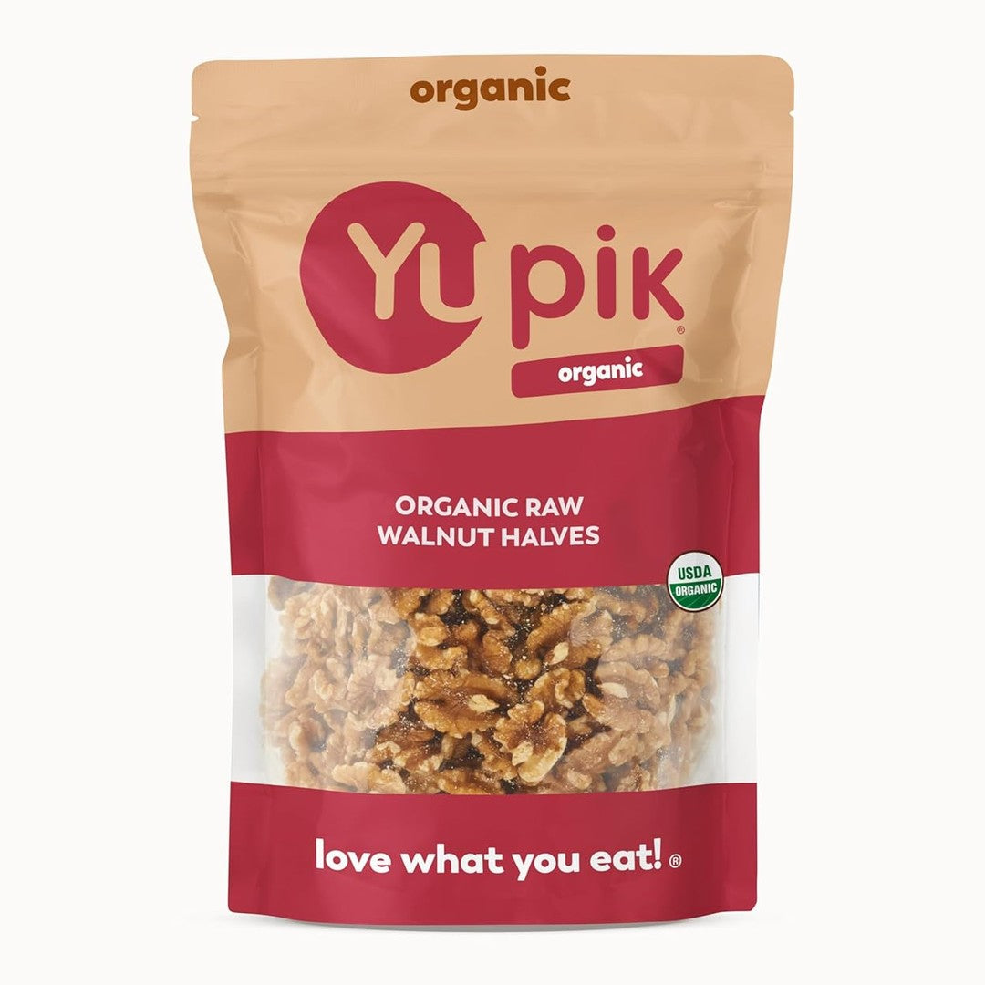 Yupik Organic Raw California Walnuts, Halves, 2.2 lb (35.2 oz), Kosher, Gluten-Free, Non-GMO, Vegan, Half Nuts, Unsalted, Unroasted, Source of Omegas, Healthy Snacks, Ideal for Baking & Cooking