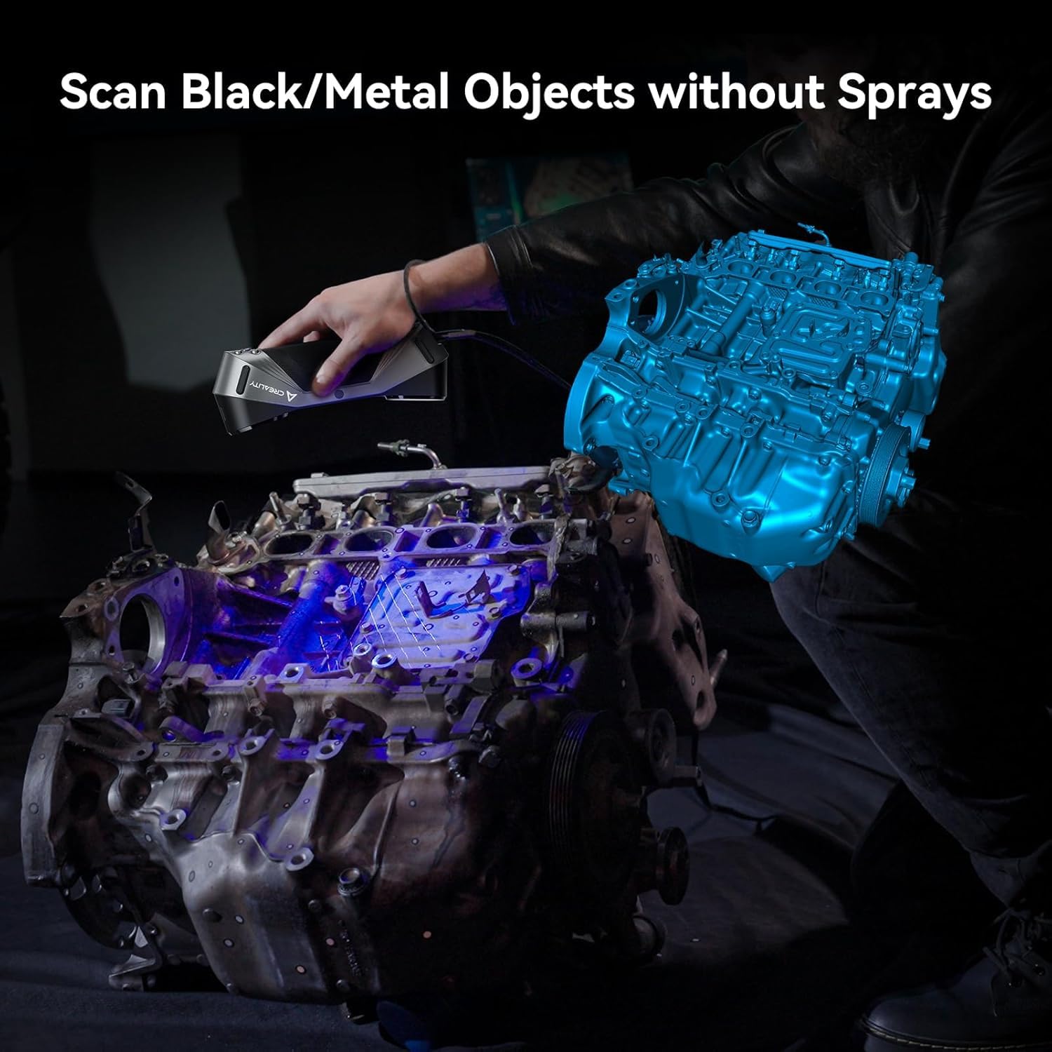 Creality 3D Scanner CR-Scan Ferret Pro for 3D Printing, Upgrade Handheld Scanner with Wireless Scanning Anti-Shake Tracking, Fast Full-Color Scan, 0.1mm Accuracy for iOS/Android Phone PC Win 10/11