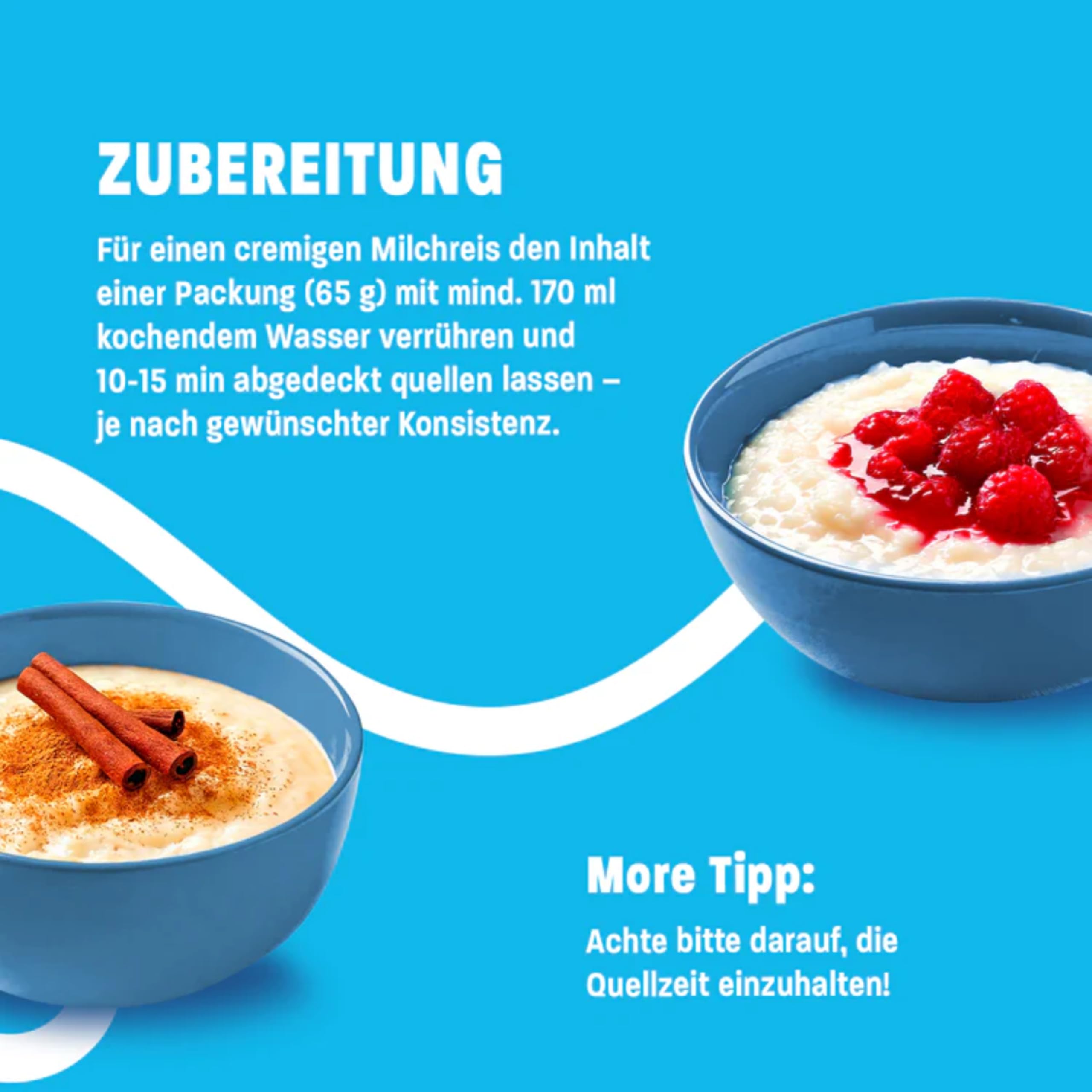 More Protein Milchreis, 13er Tray, 13 x 65 g, 26 g Eiweiß pro Portion, schnelle Zubereitung ohne Kochen, cremig leckerer Milchreis mit weniger Zucker und Fett, perfekt zum Verfeinern