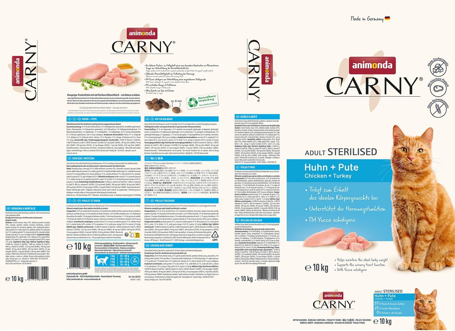 animonda Carny Katzen Trockenfutter Huhn und Rind (1 x 1,75 kg), Trockenfutter für ausgewachsene Katzen ohne Zucker und Getreide, mit frischem Hühnerfleisch und Rinderprotein