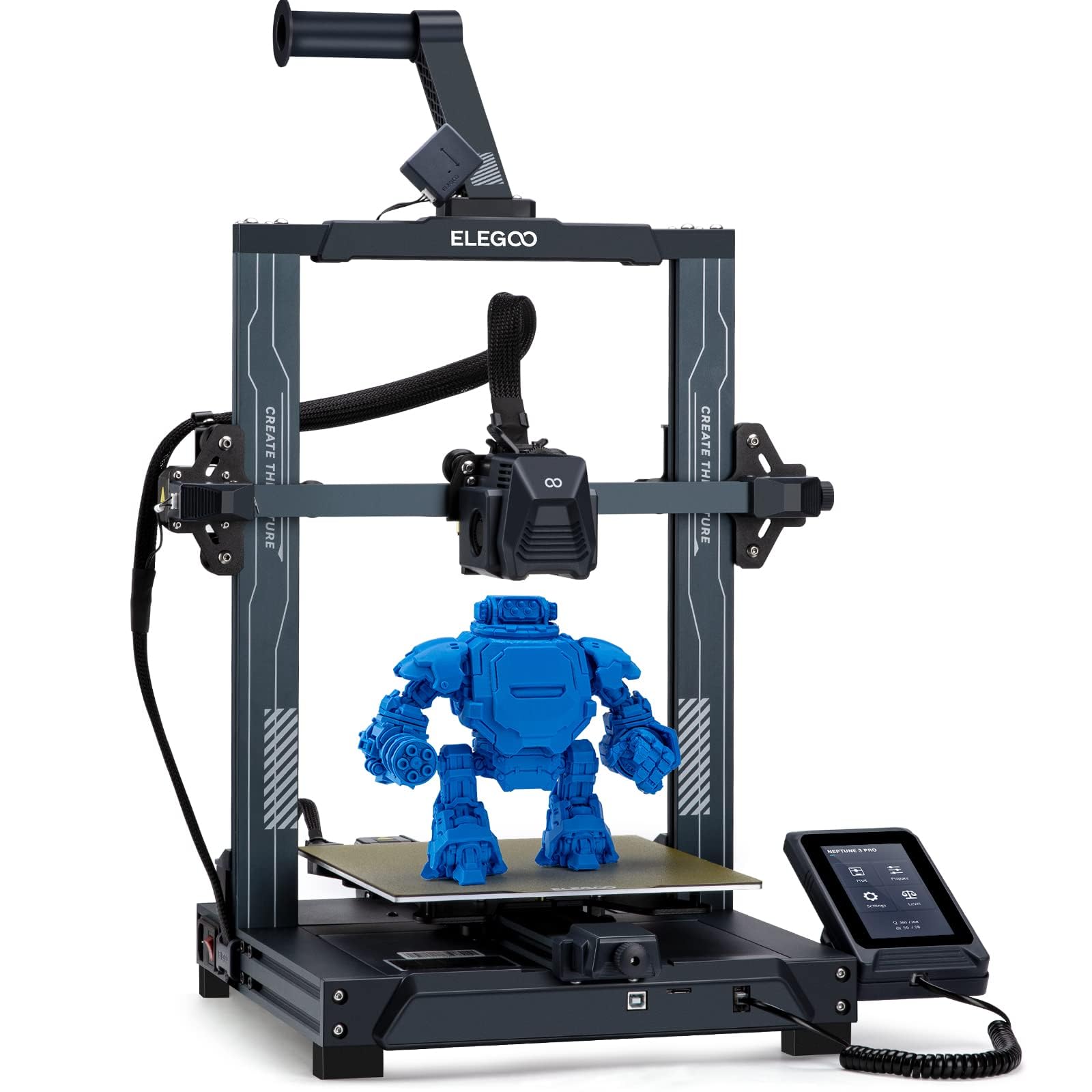 ELEGOO Centauri Carbon 3D Printer, CoreXY 500mm/s High Speed Printing with Auto Calibration, 320°C Nozzle and Built-in Camera, Ready to Print Out of the Box, 256x256x256mm Printing Size