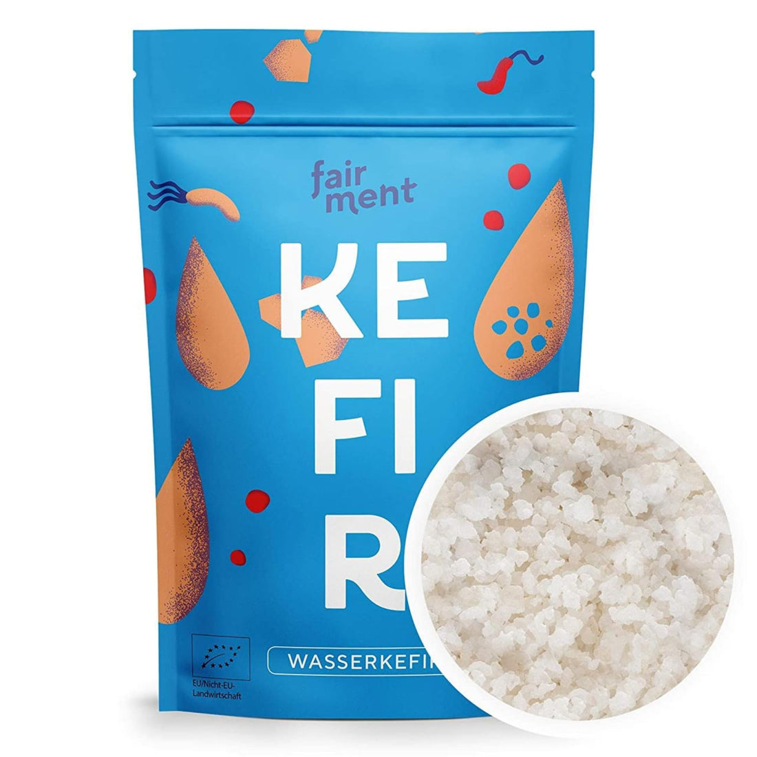 Fairment® - Original Bio Wasserkefir Kristalle Starterkulturen für unendlich viel Wasser-Kefir mit Anleitung und Erfolgsgarantie (1 Liter (30g Kristalle)