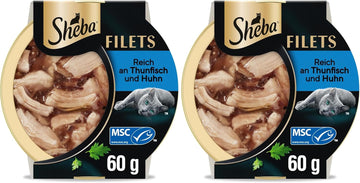 SHEBA Filets Adult Katzenfutter in Sauce mit Huhn 16 x 60g Schale