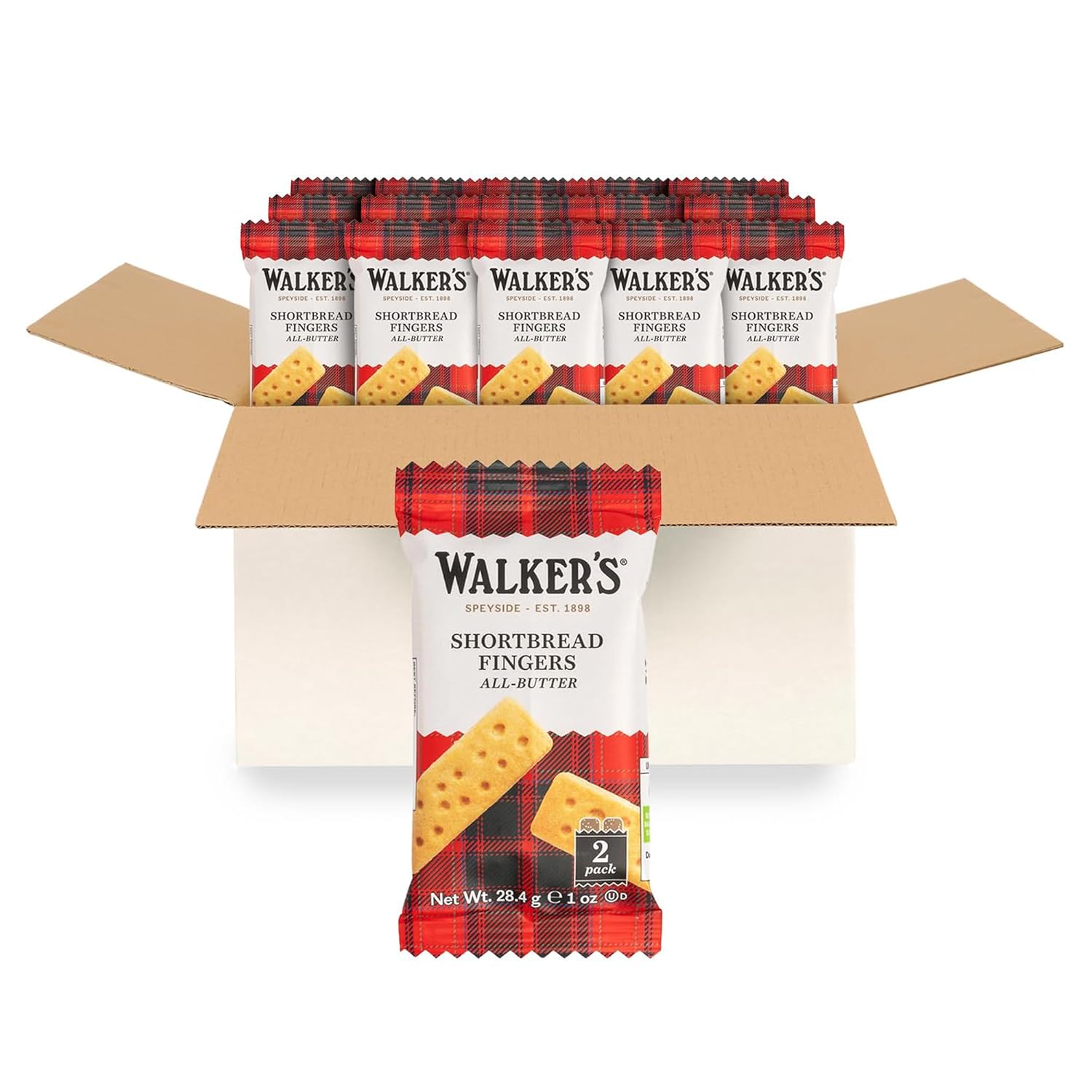 Walker's Shortbread Fingers, Pure Butter Shortbread Cookies, 1.4 Oz (Pack of 24)